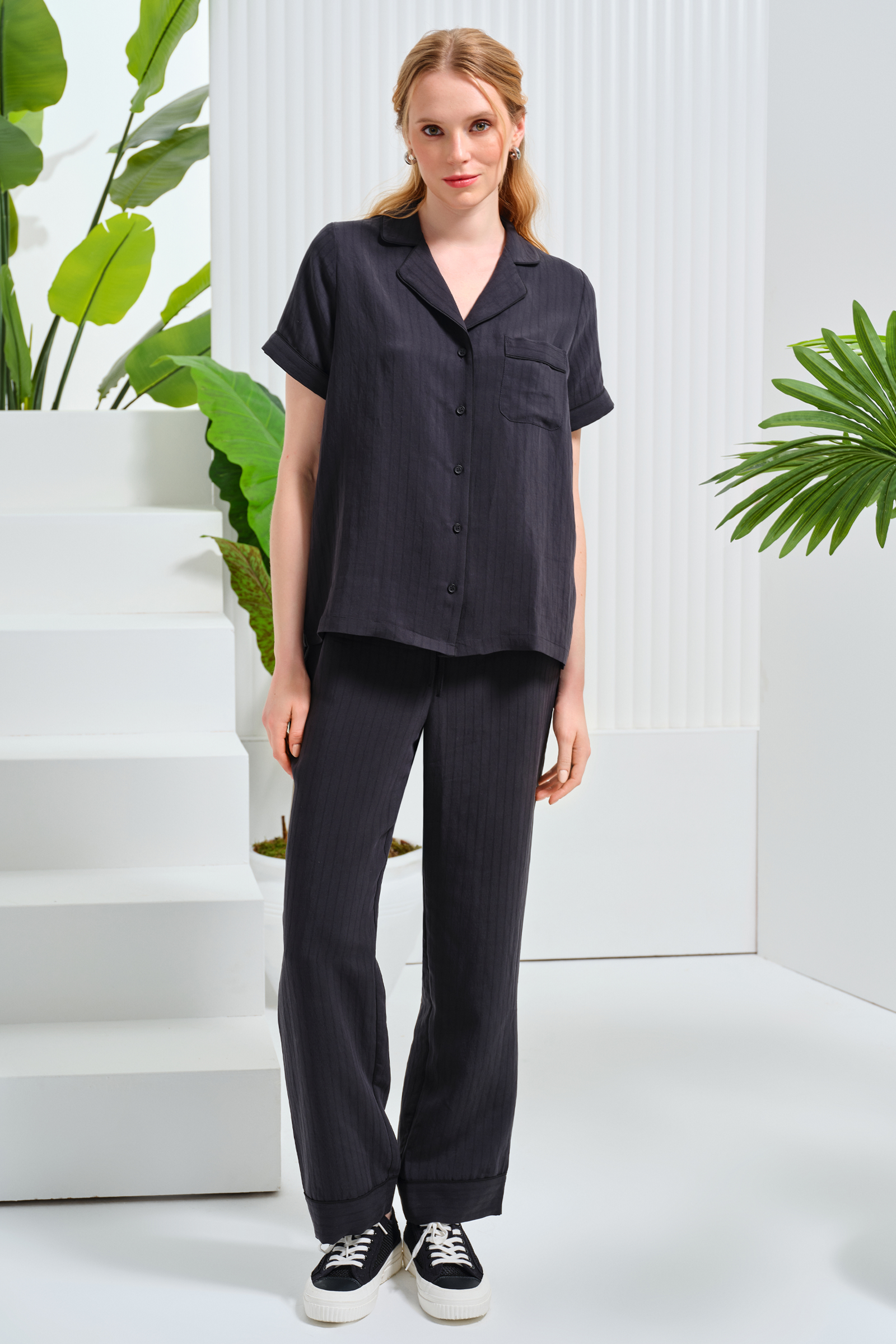 Kısa Kollu Modal Pijama Takımı