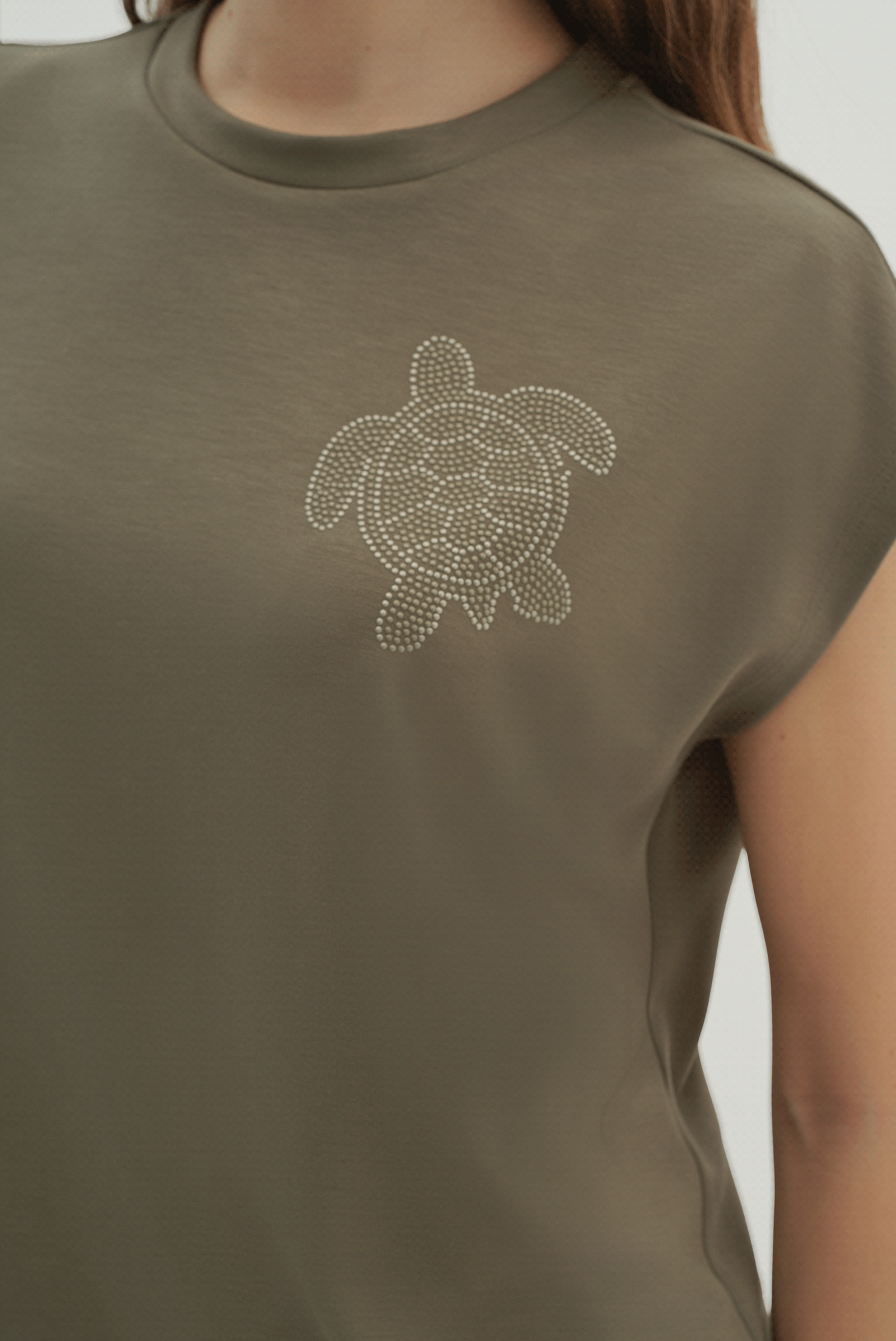Kısa kollu Taş Detaylı T-Shirt