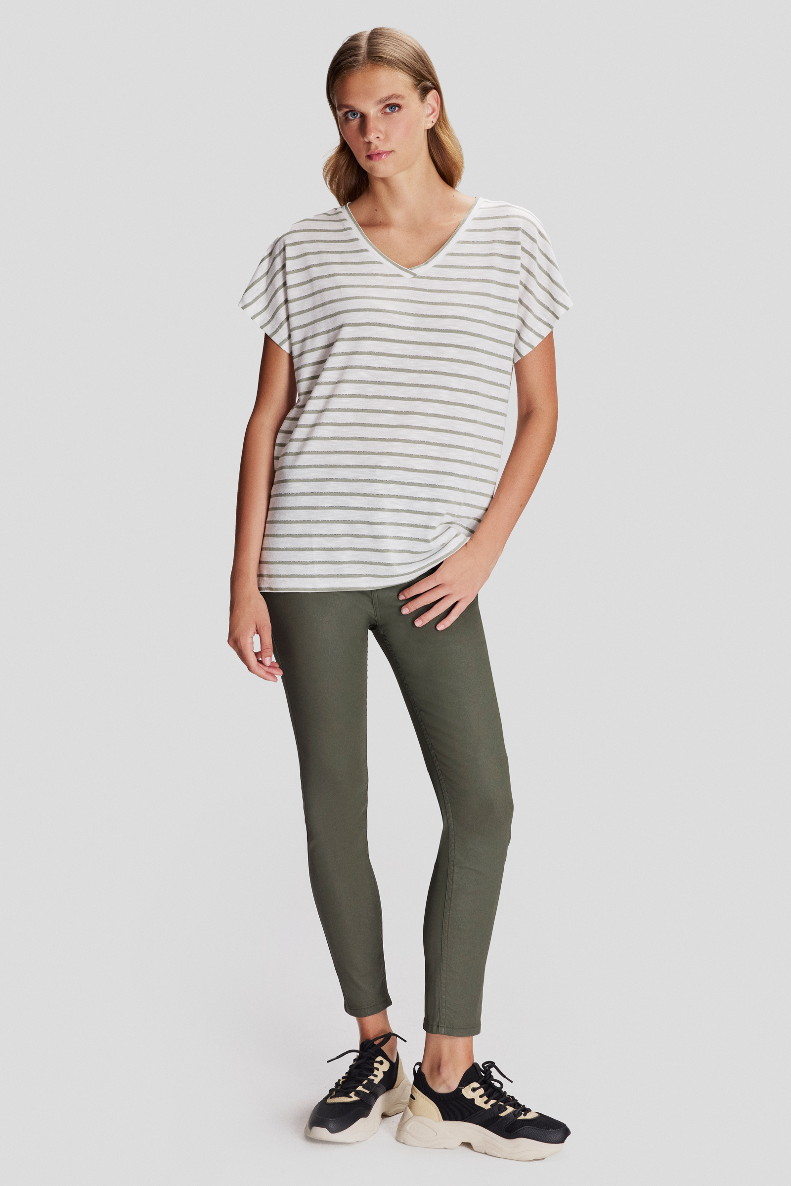 Simli Çizgili T-shirt