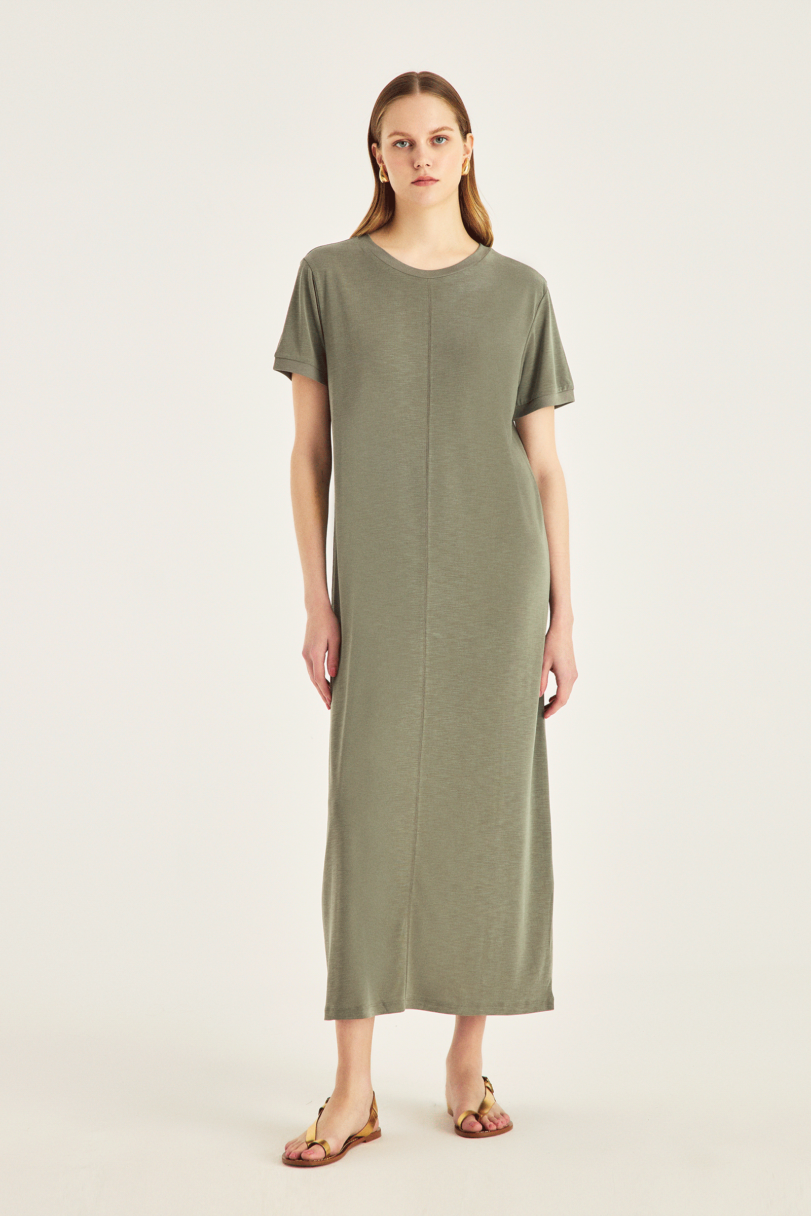 Midi Boy Örme Elbise