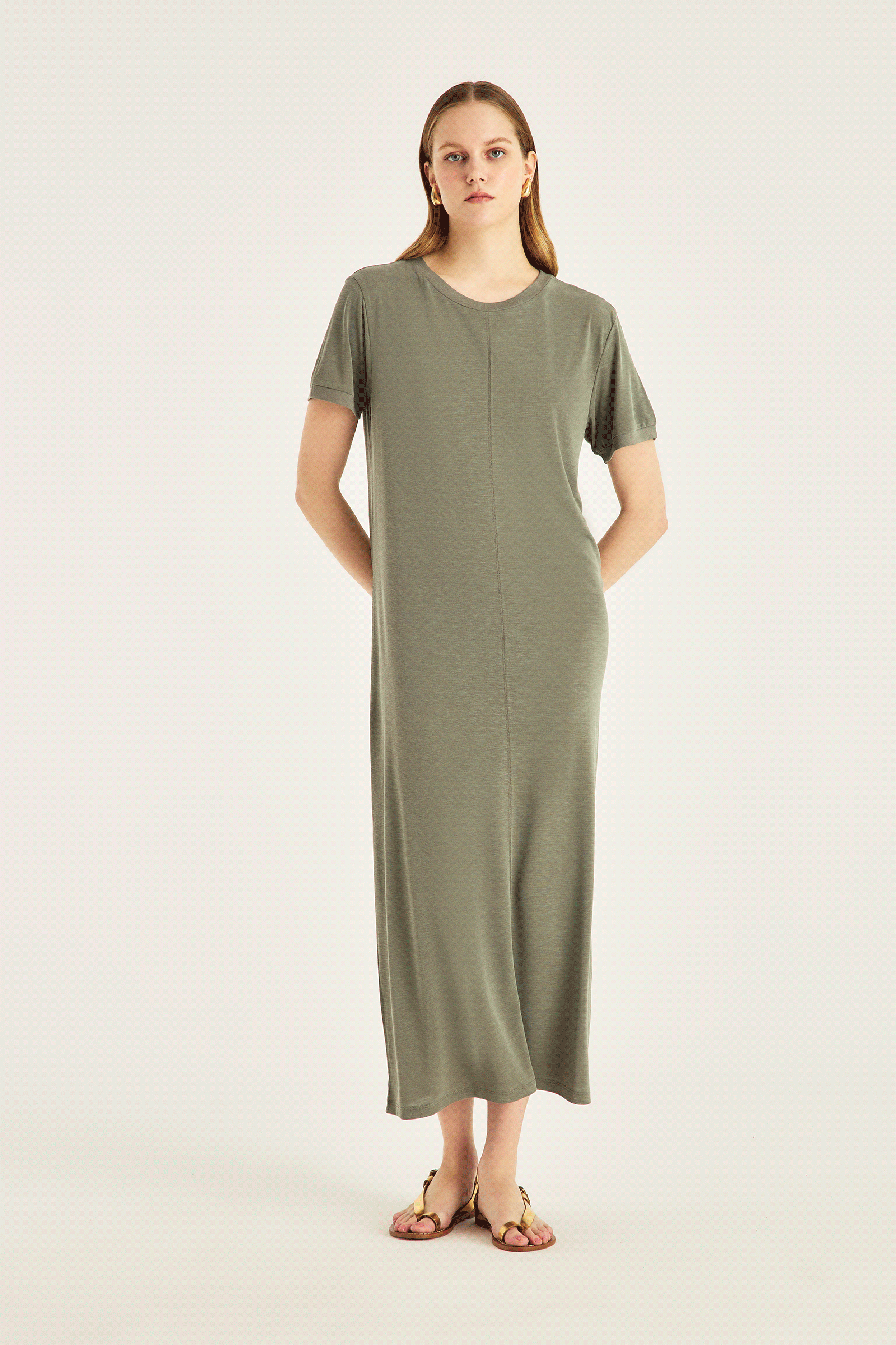 Midi Boy Örme Elbise