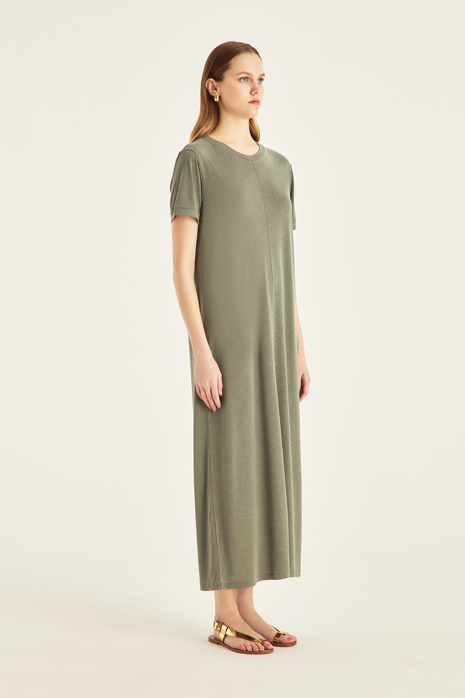 Midi Boy Örme Elbise