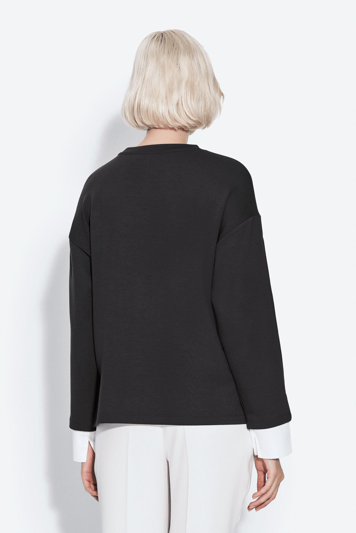 Kontrast Kollu Sweatshirt