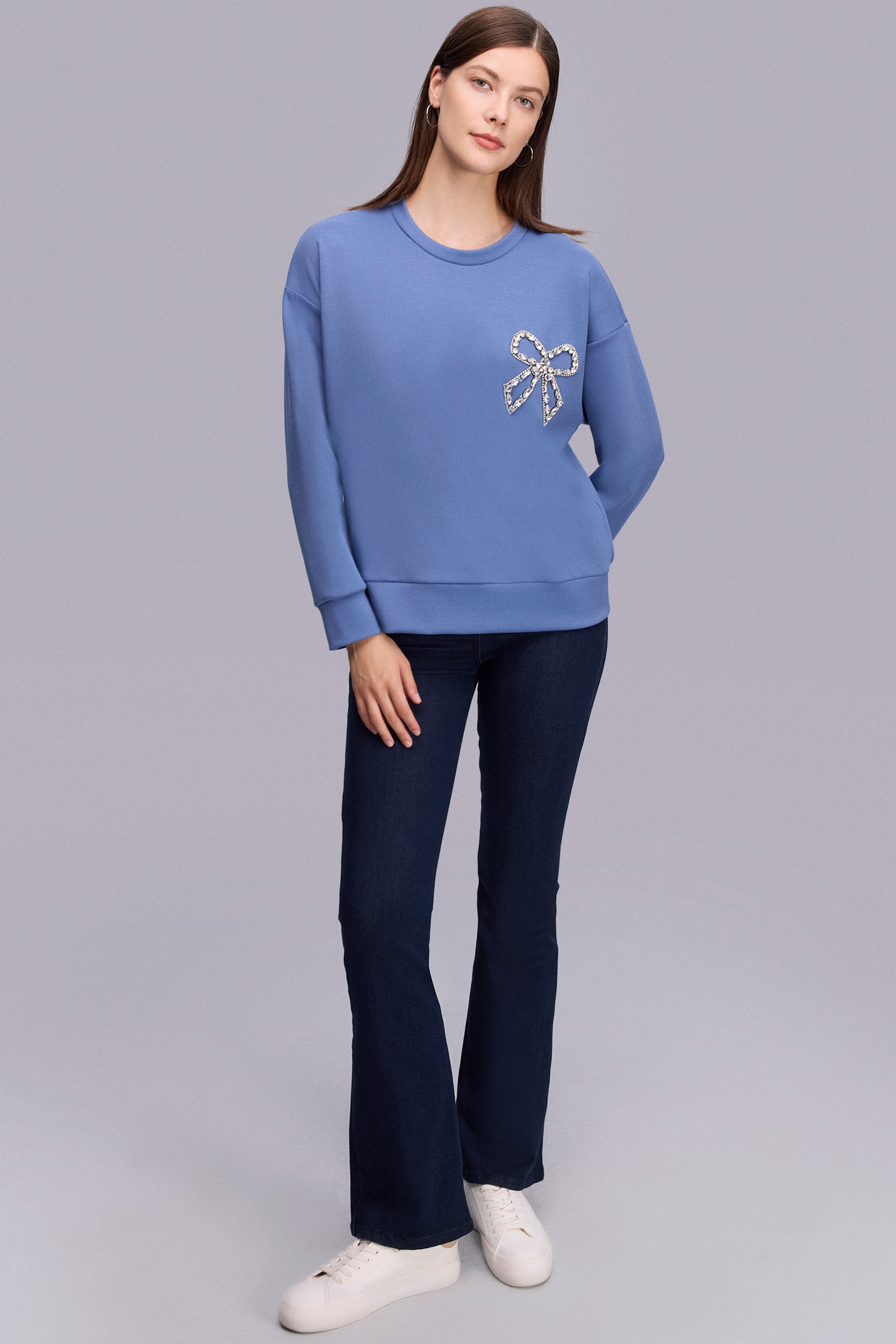 Taşlı Aksesuarlı SweatShıirt