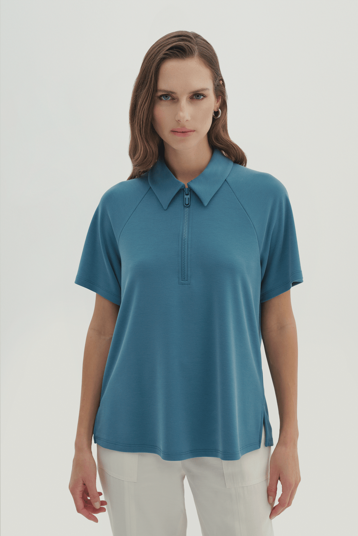 Polo Yaka Örme Bluz