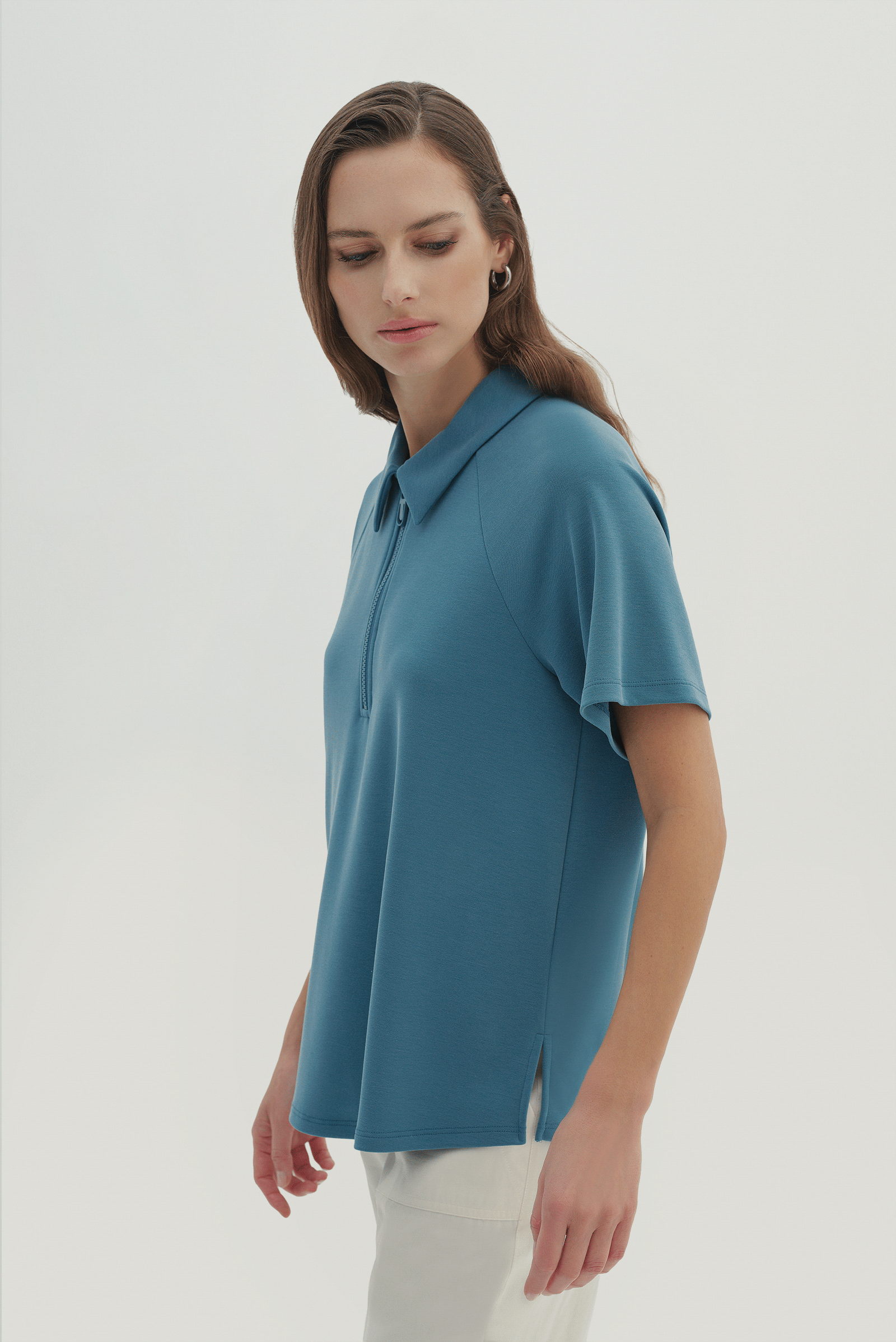 Polo Yaka Örme Bluz
