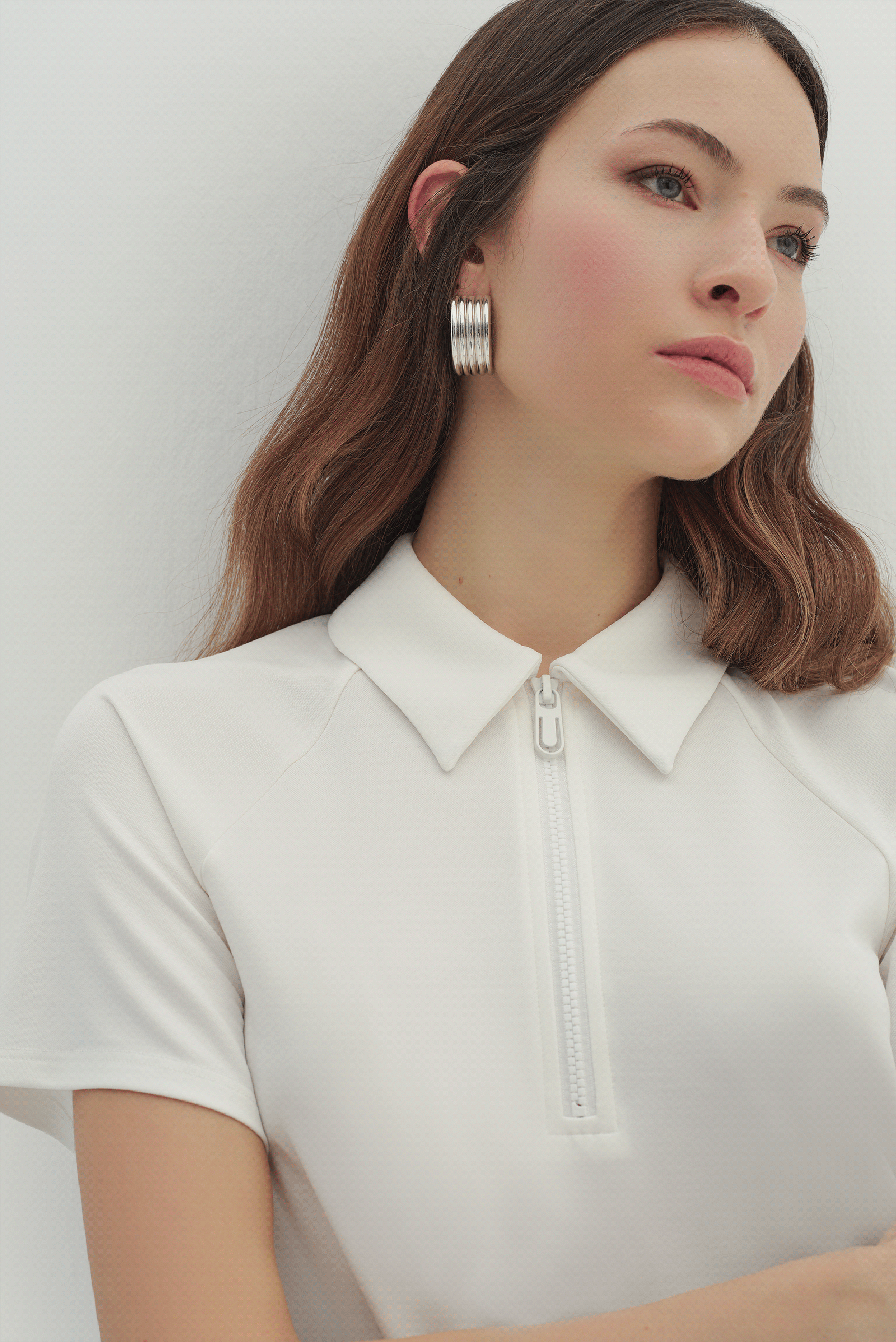 Polo Yaka Örme Bluz