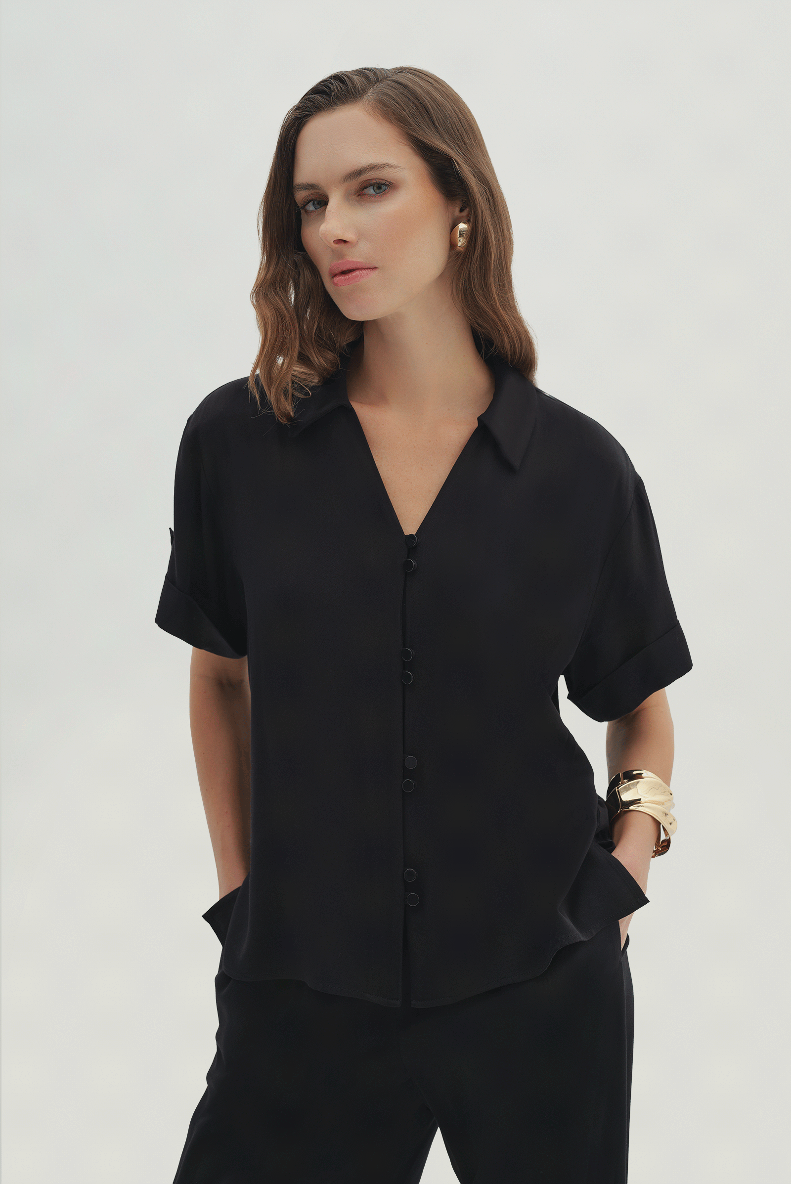 Gömlek Yakalı Bluz