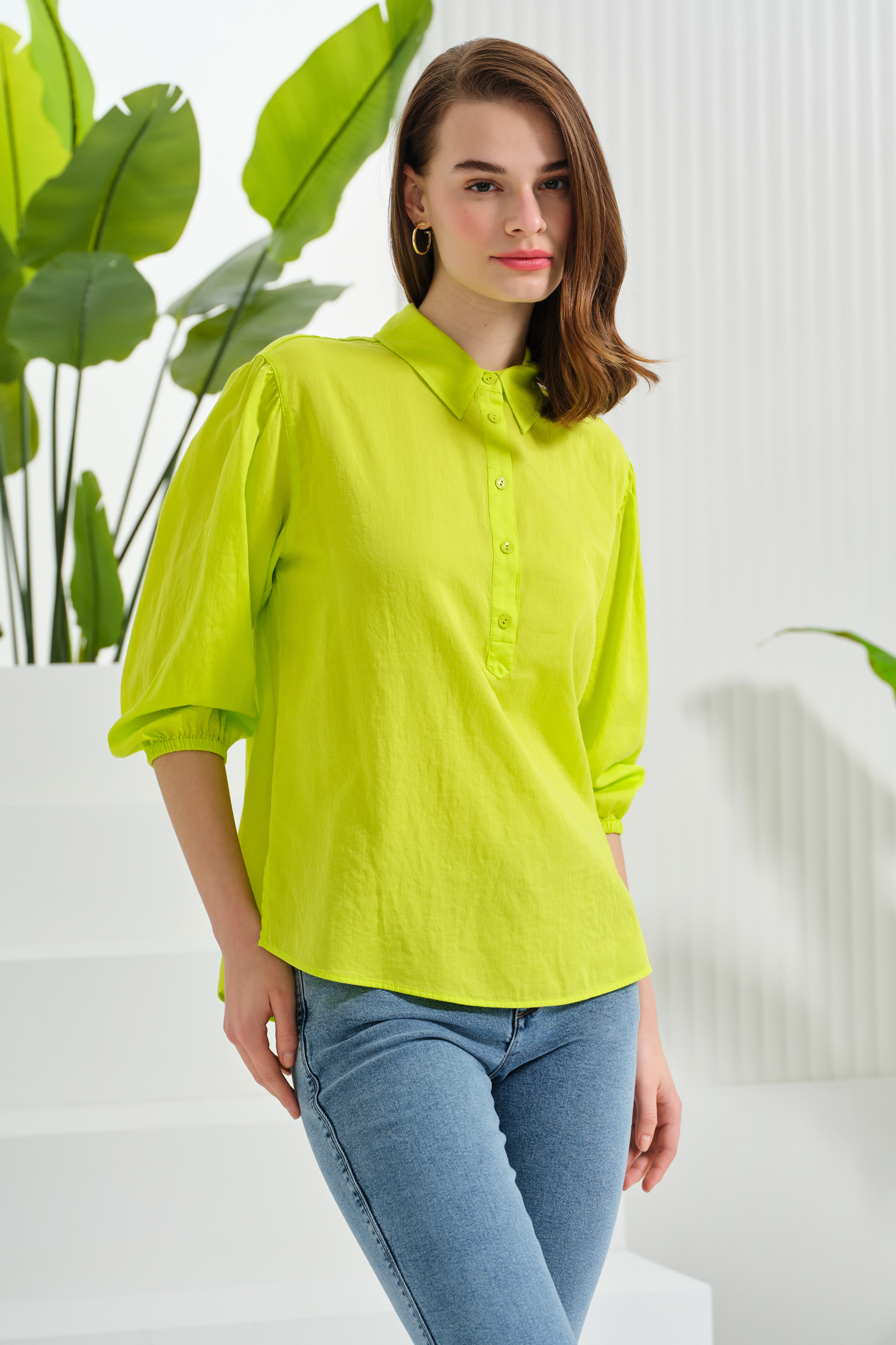 Yarım Patlı Truvakar Kol Bluz