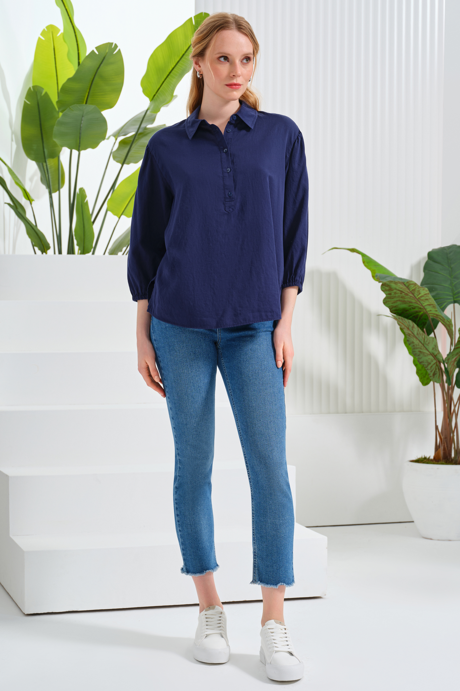 Yarım Patlı Truvakar Kol Bluz