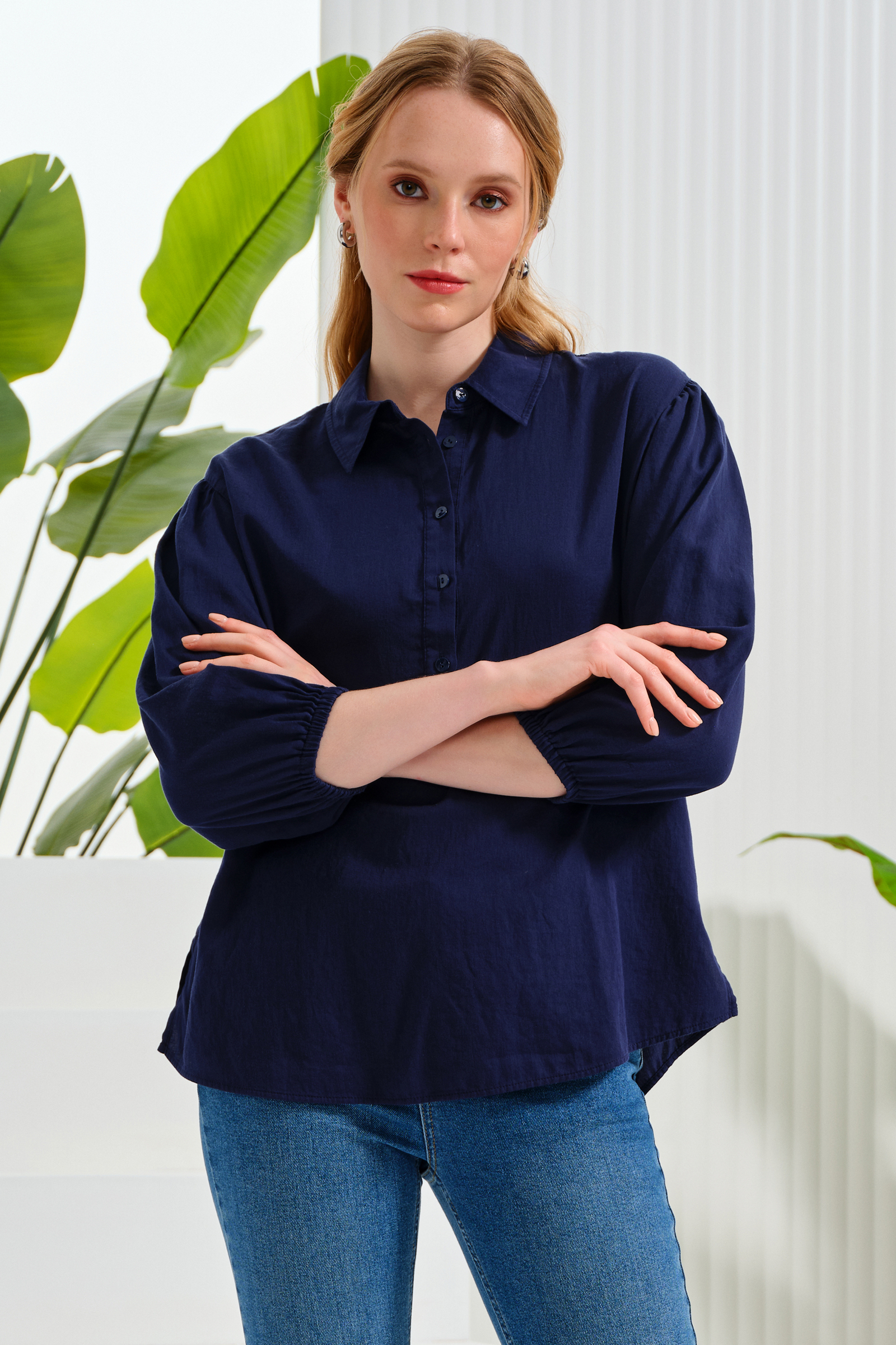 Yarım Patlı Truvakar Kol Bluz