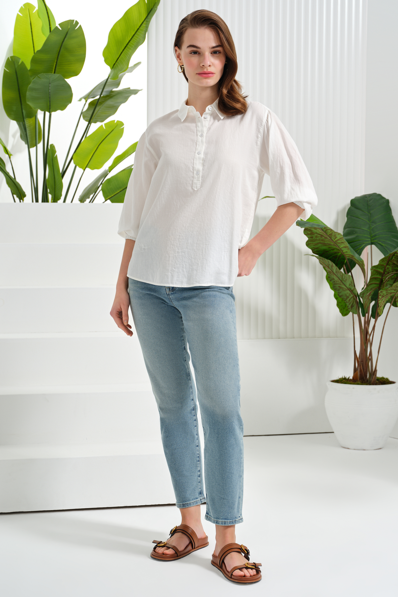 Yarım Patlı Truvakar Kol Bluz