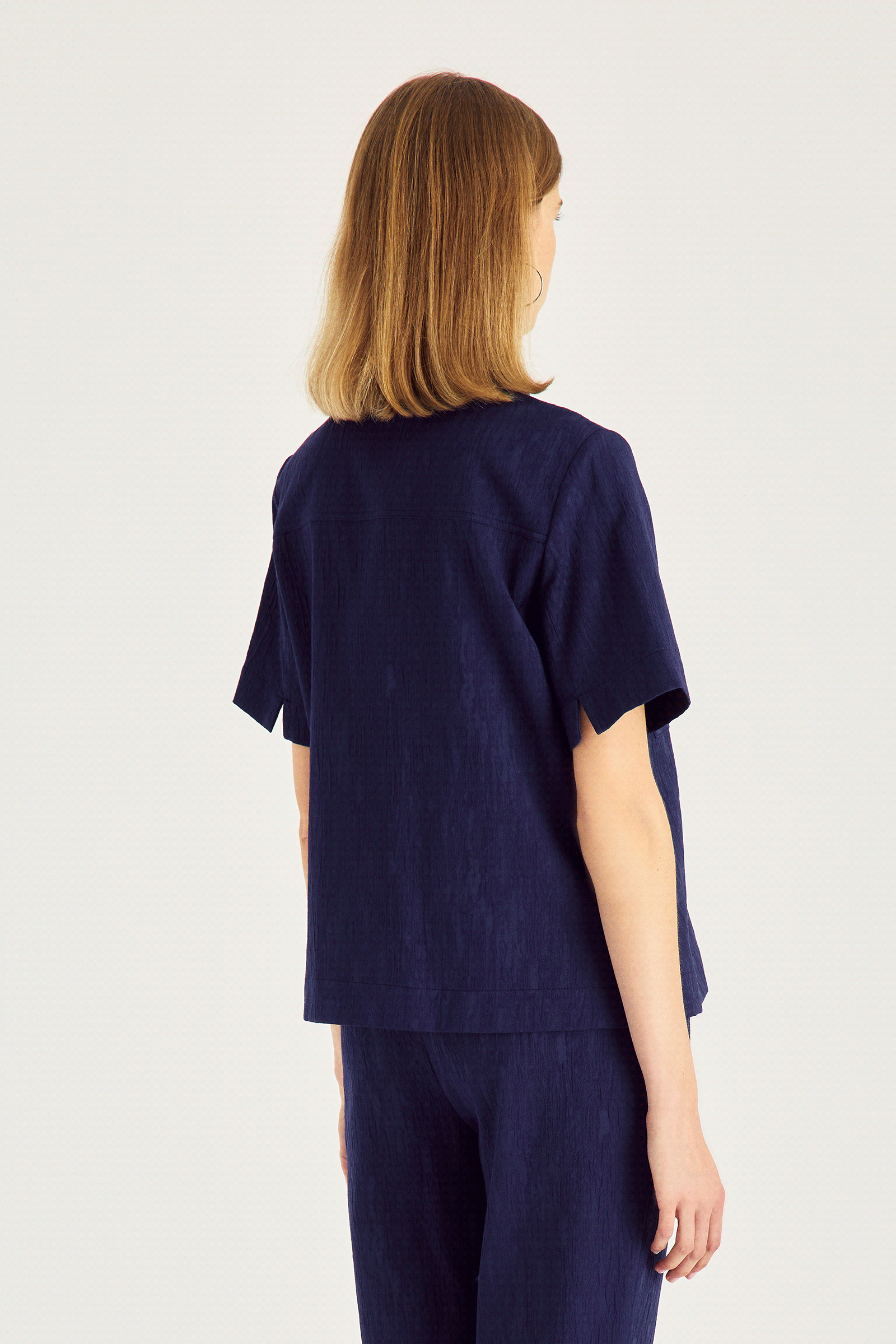 Kısa Kollu Dokulu Gömlek