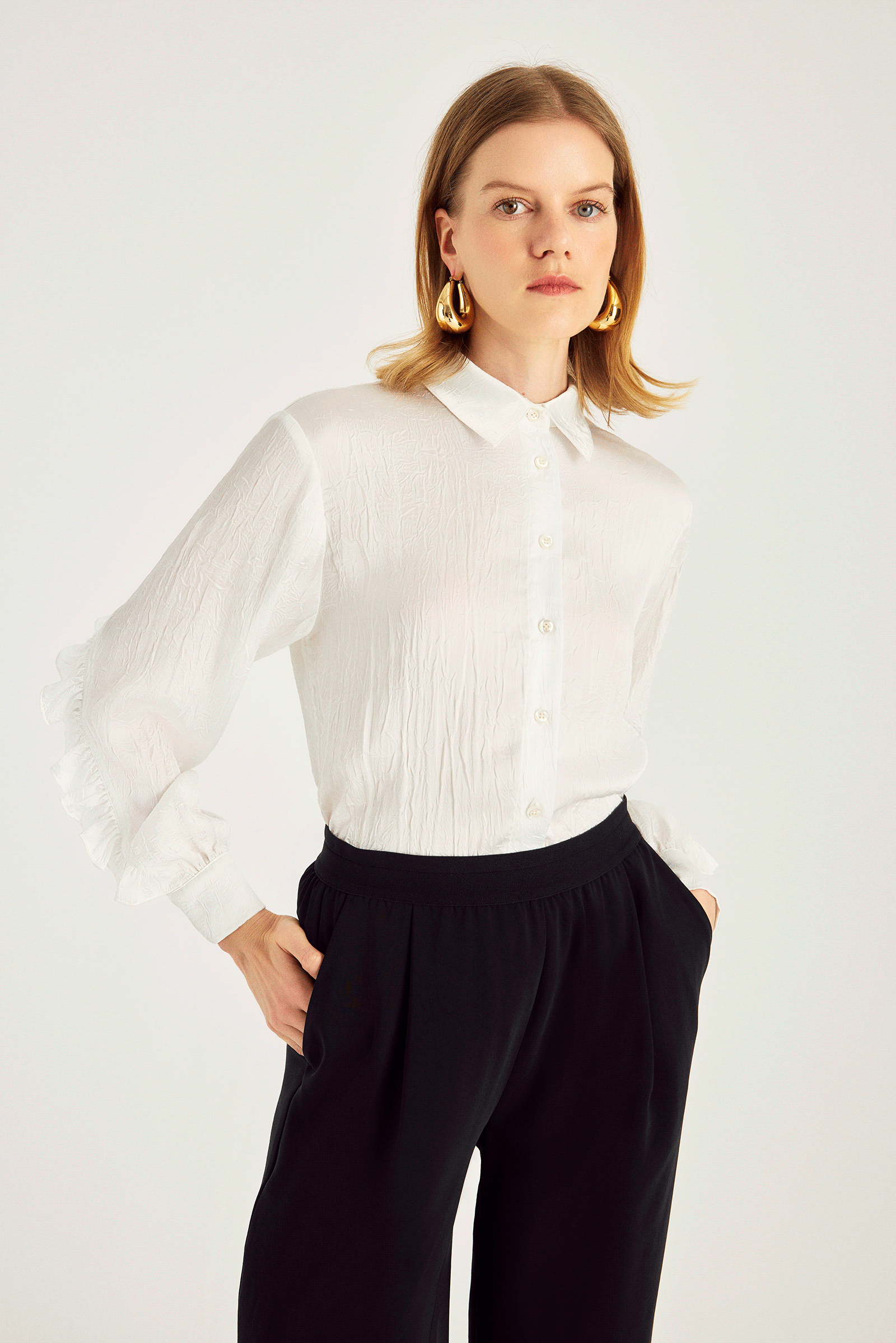 Fırfır Detaylı Gömlek