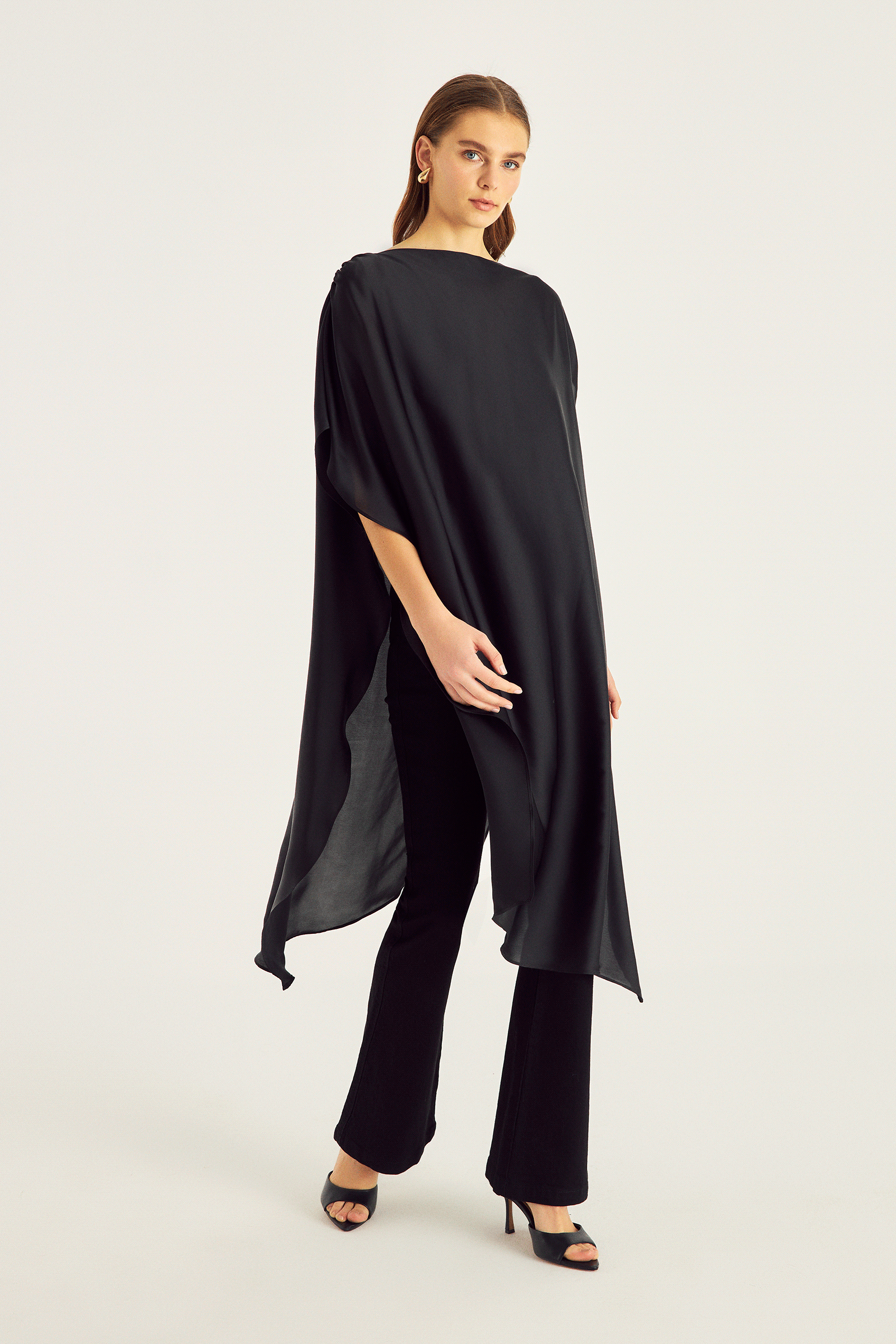 Saten İşlevsel Şık Bluz