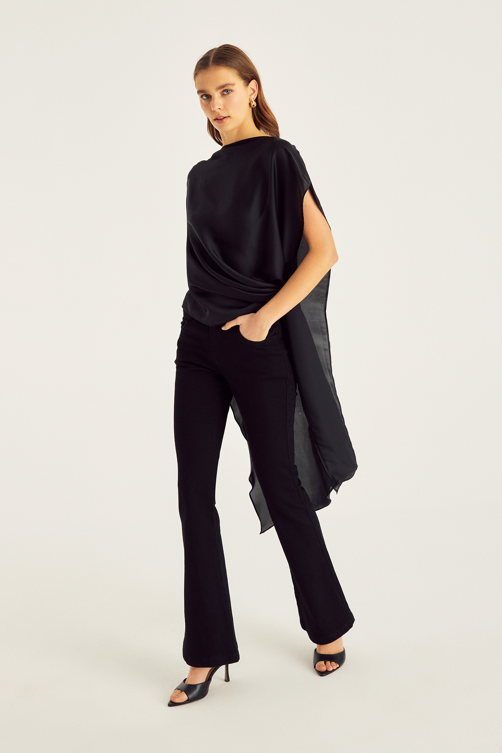 Saten İşlevsel Şık Bluz