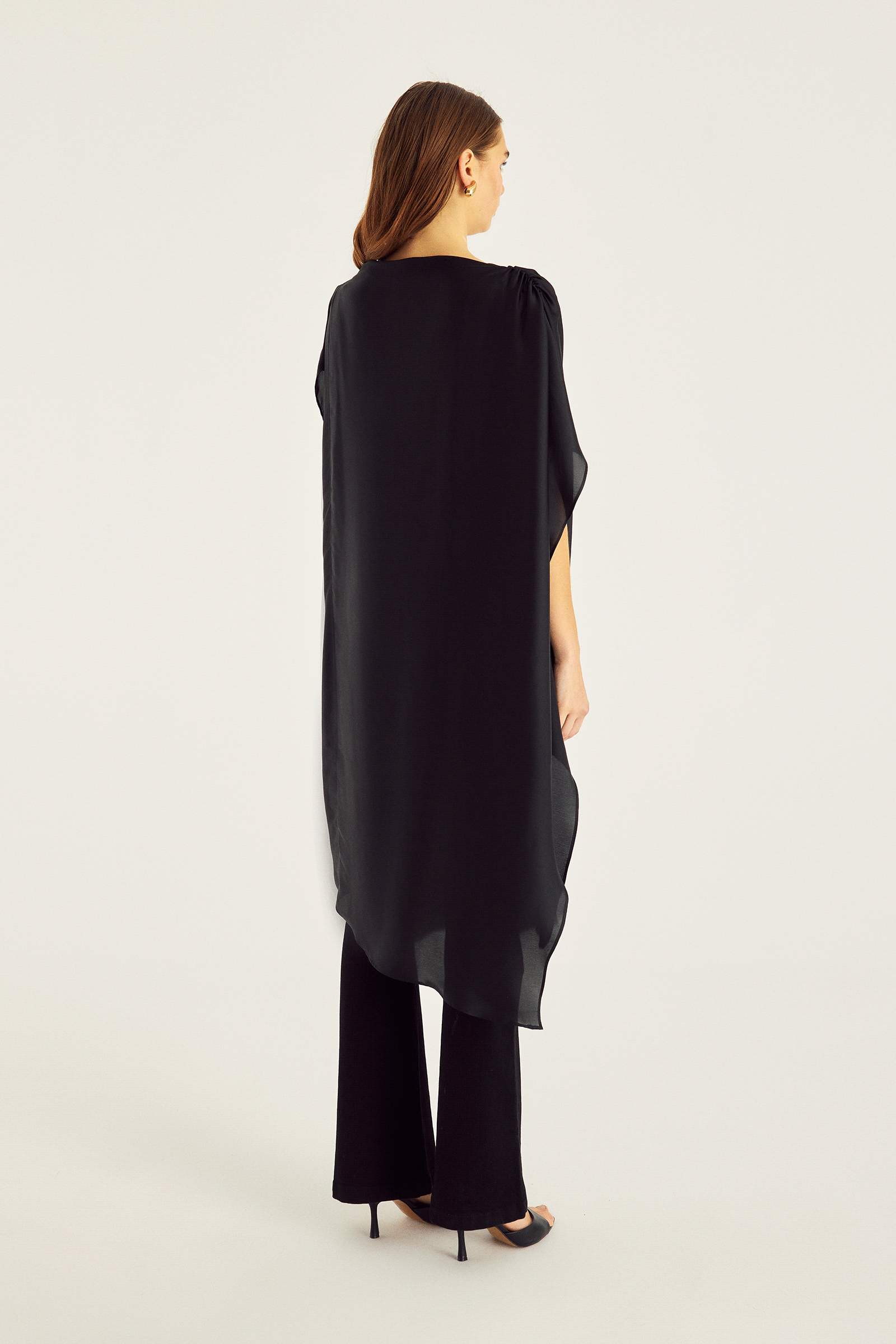 Saten İşlevsel Şık Bluz