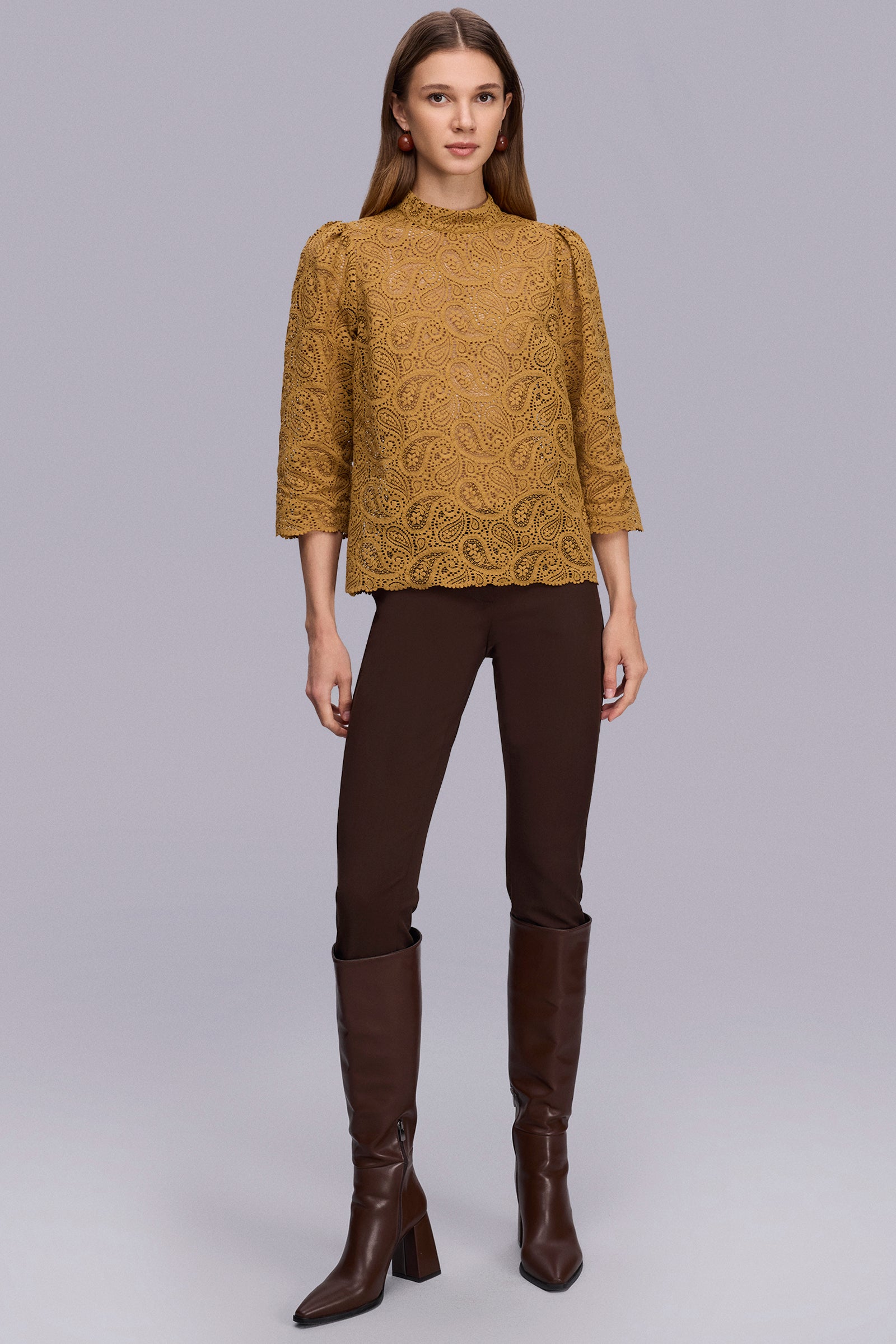 Dik Yaka Truvakar Kol Dantel Bluz