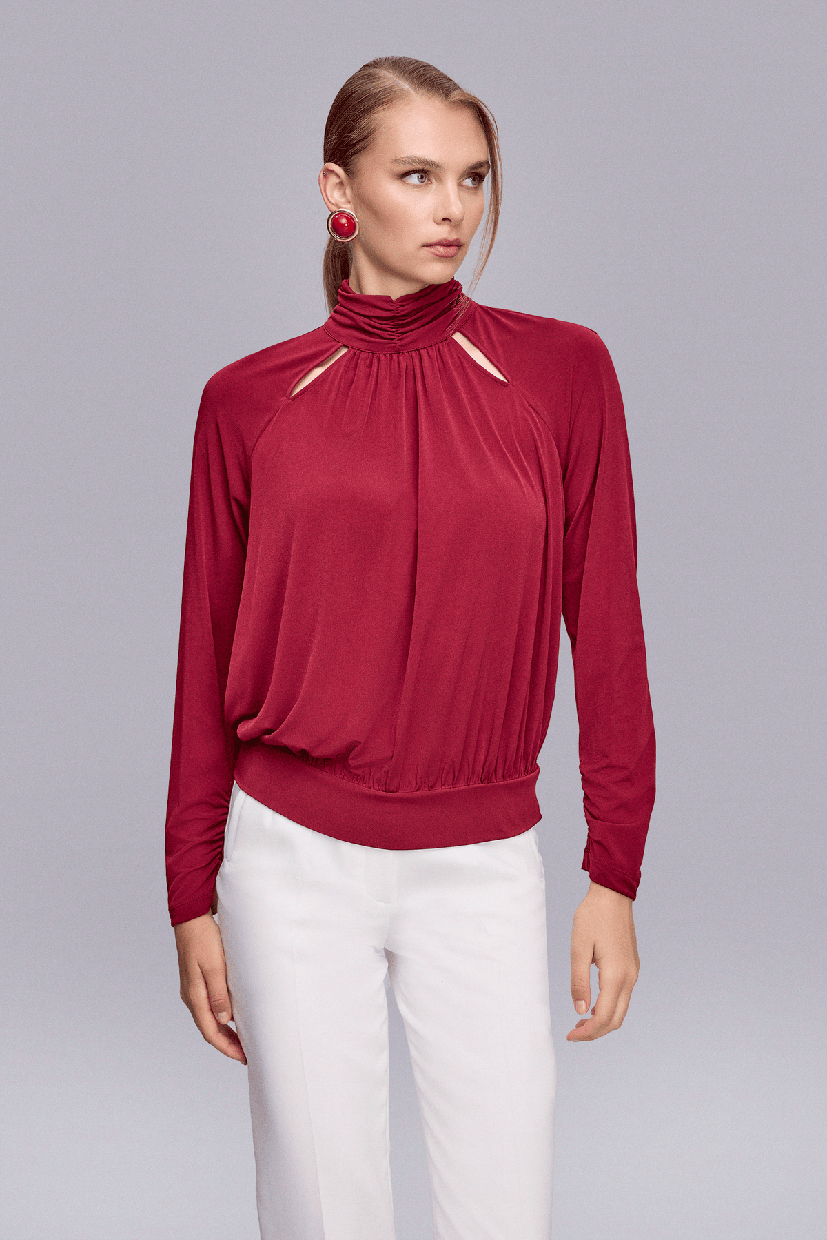 Pencere Detaylı Örme Bluz