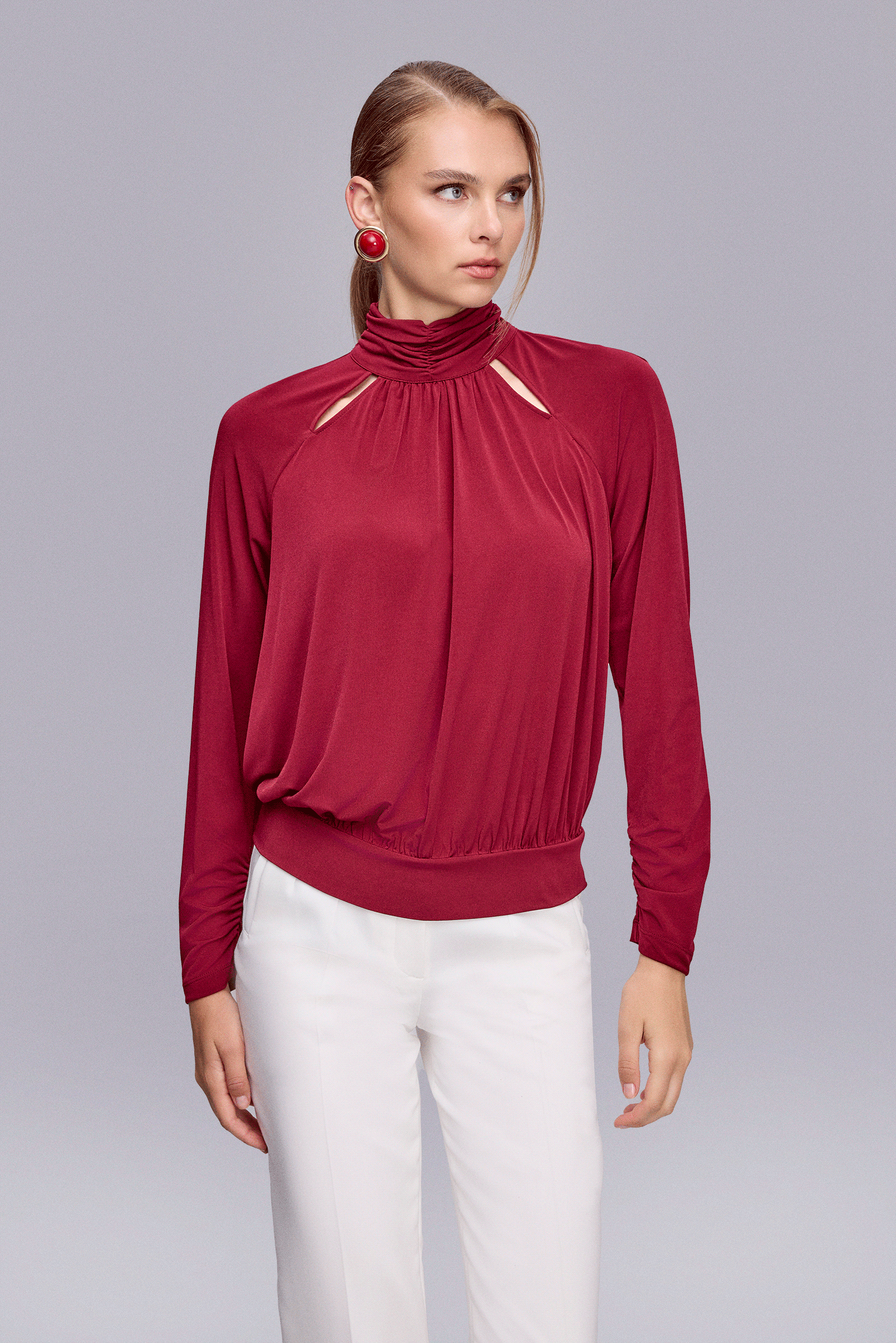 Pencere Detaylı Örme Bluz