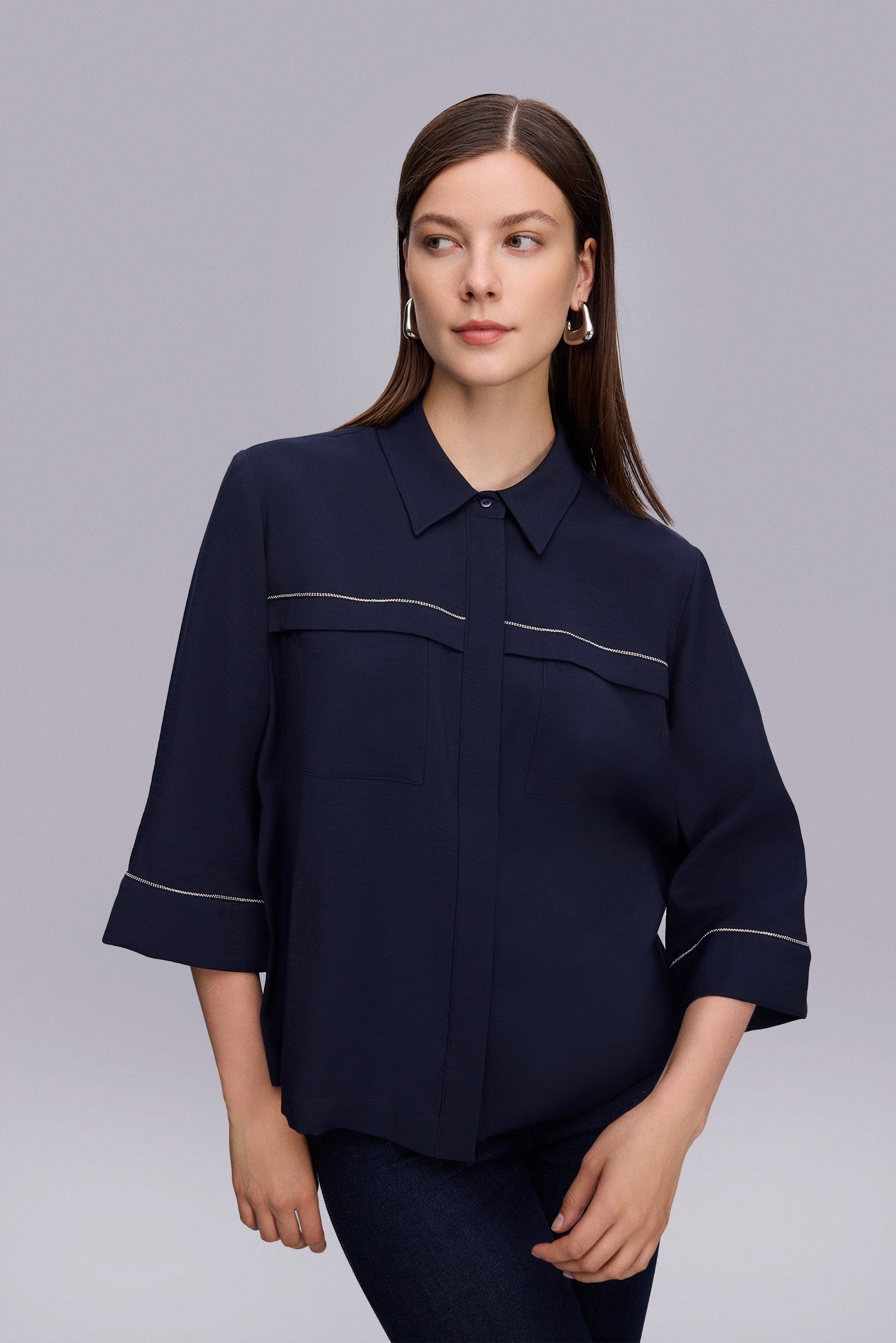 Zincir Detaylı Truvakar Kol Bluz