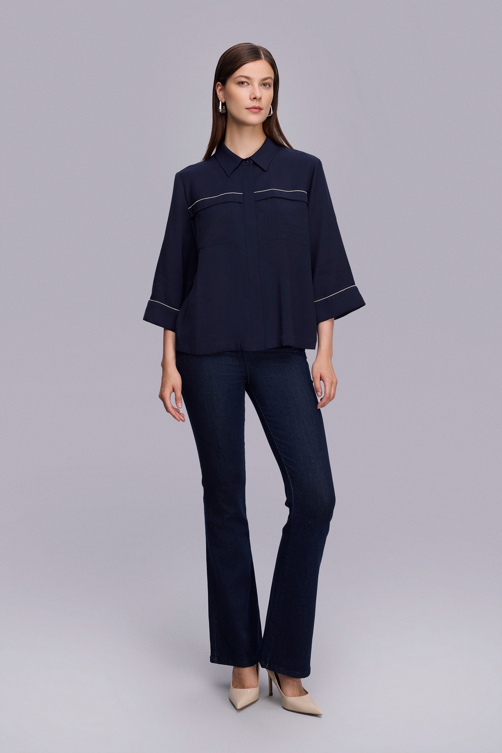 Zincir Detaylı Truvakar Kol Bluz