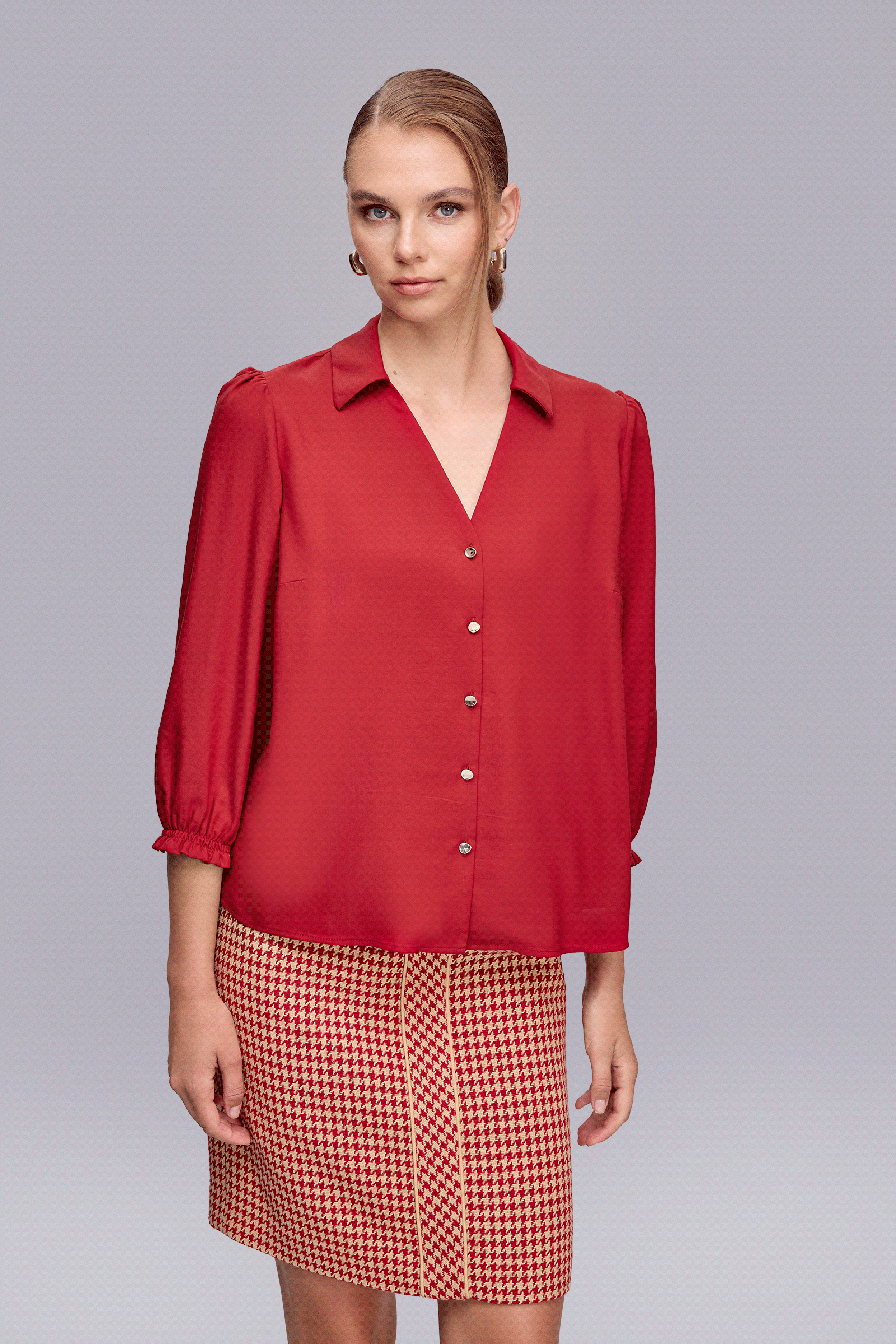 Truvakar Kol Desenli Bluz