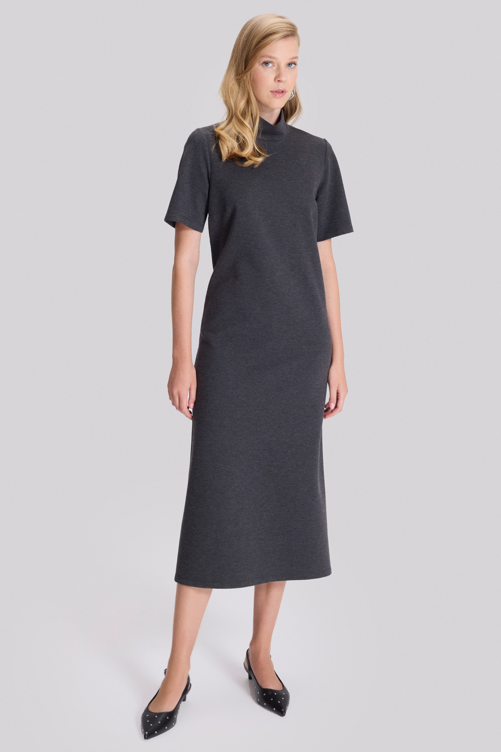 Midi Boy Örme Elbise