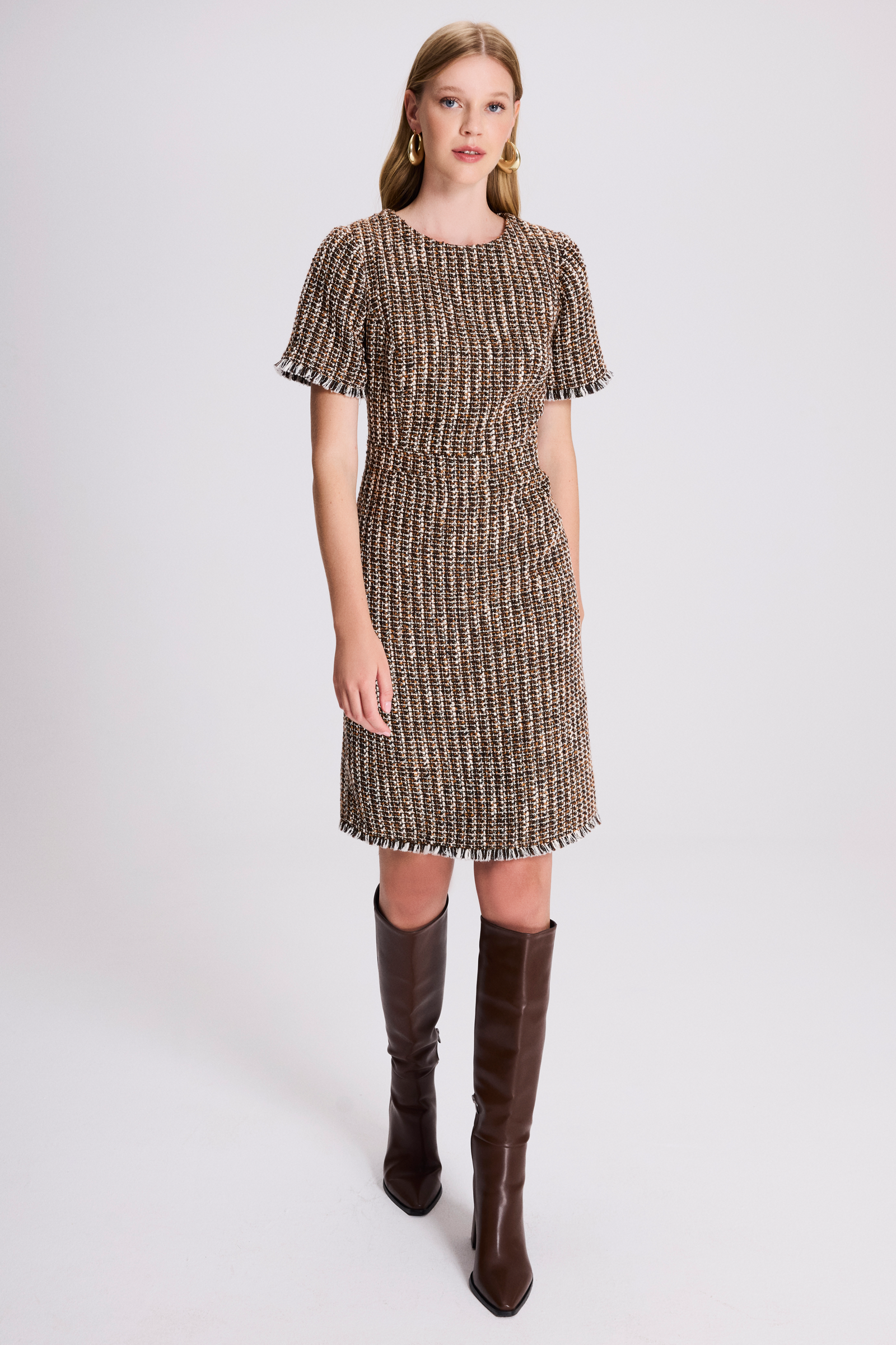 Yarım Kollu Tüvit Elbise