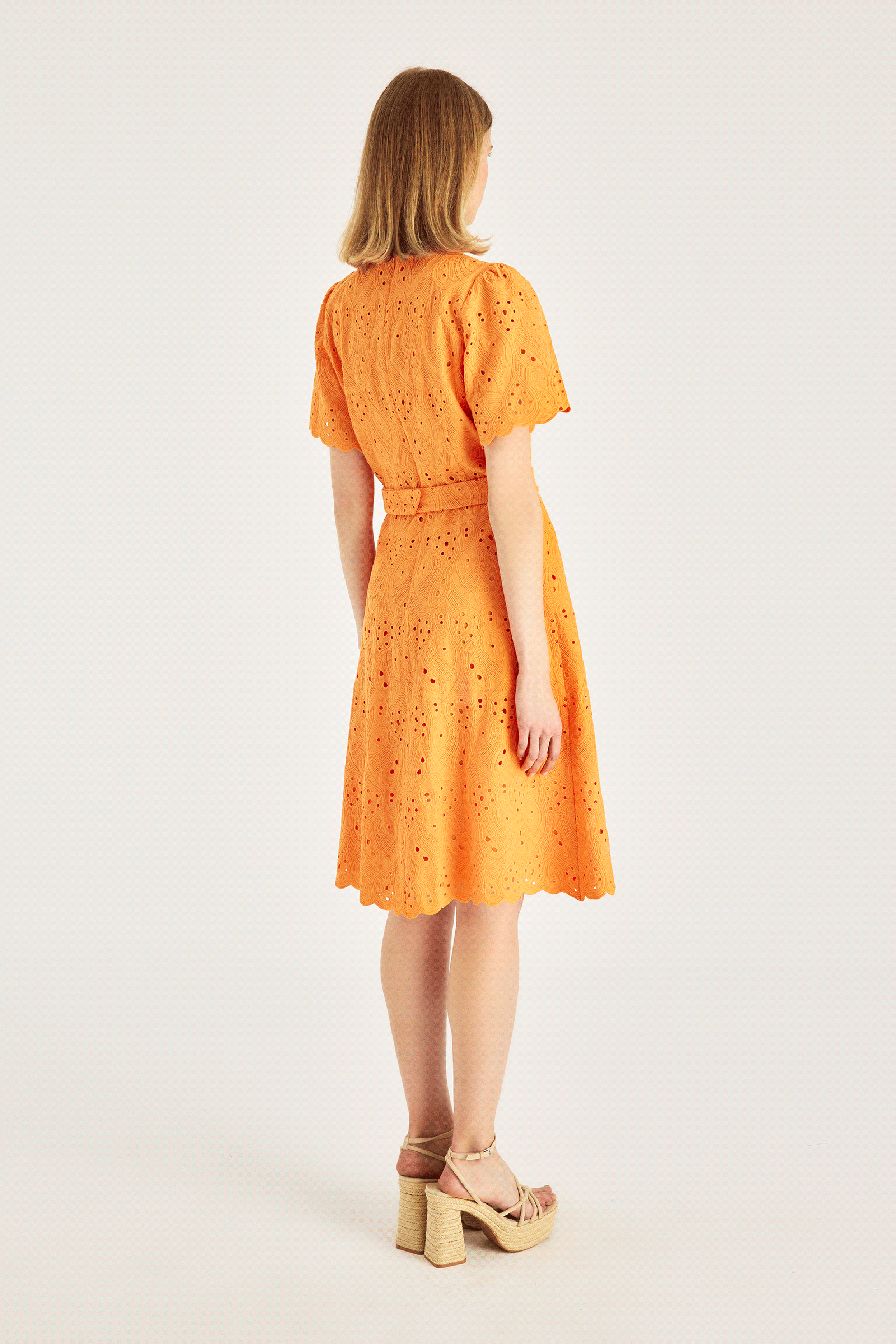 Kemerli Kloş Brode Elbise