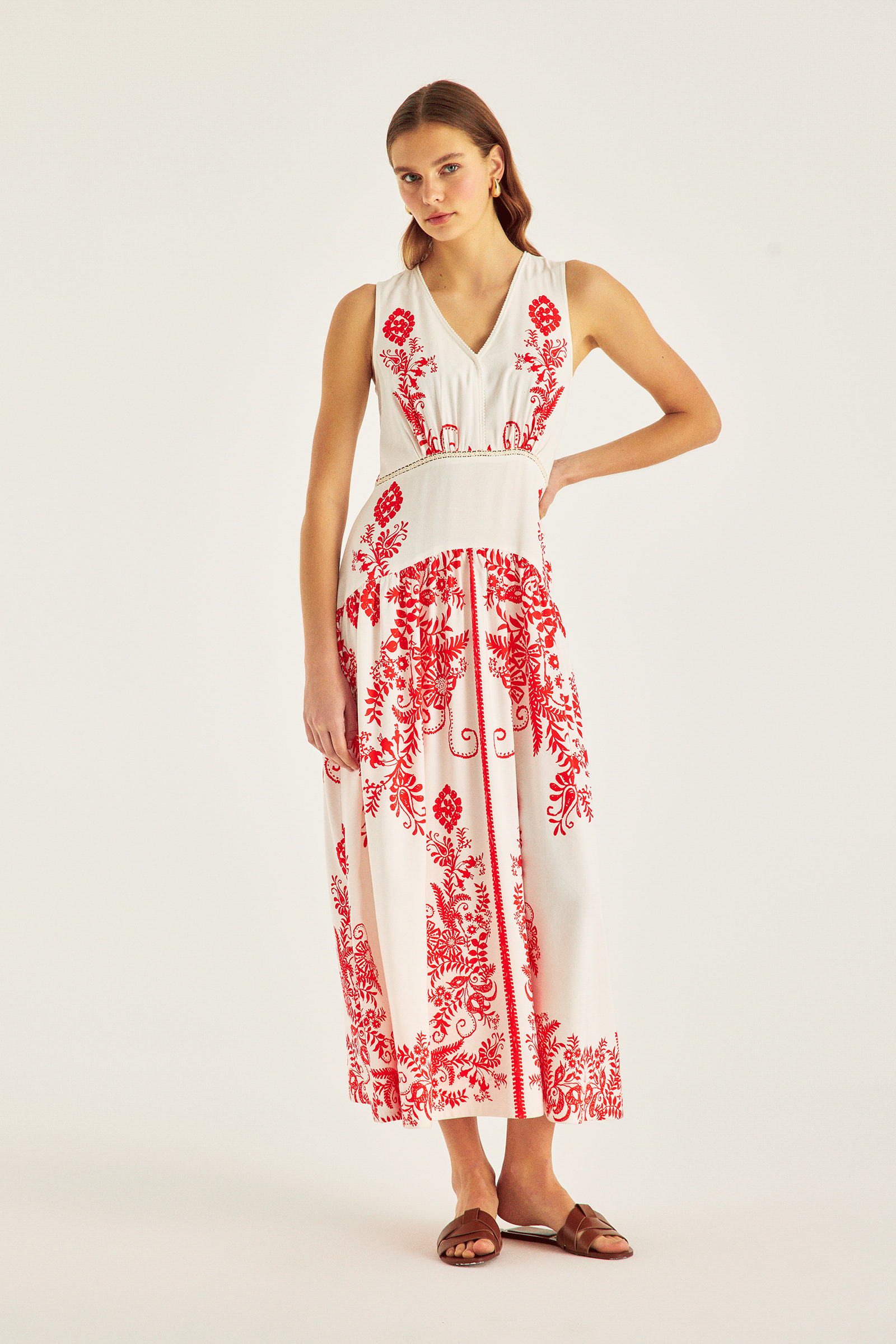 Keten Karışımlı Elbise