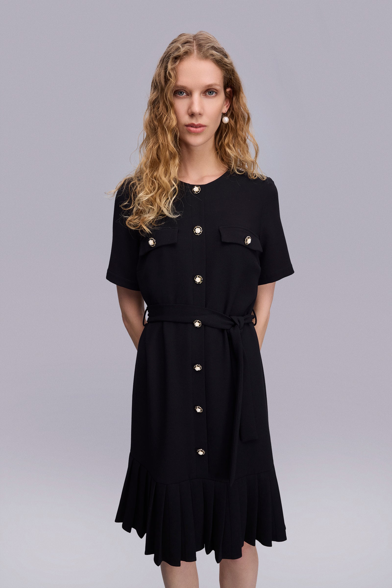 Etekucu Pileli Elbise