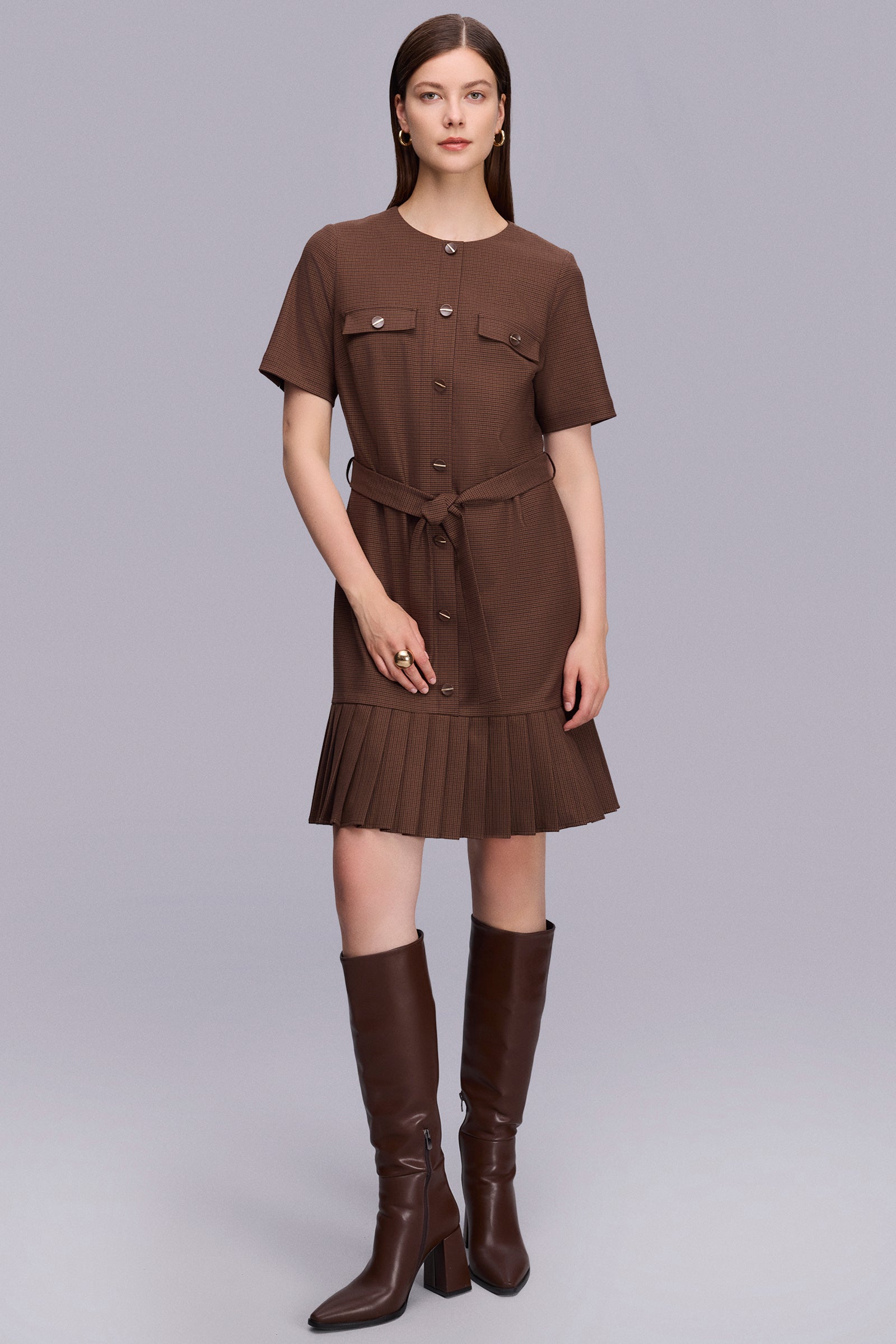 Etekucu Pileli Elbise