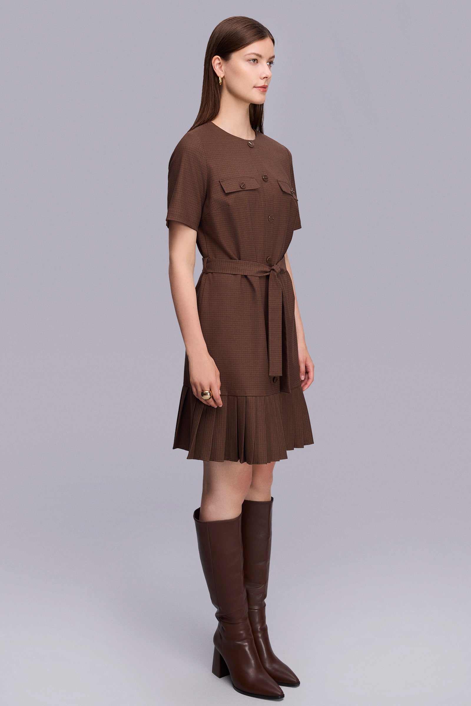 Etekucu Pileli Elbise