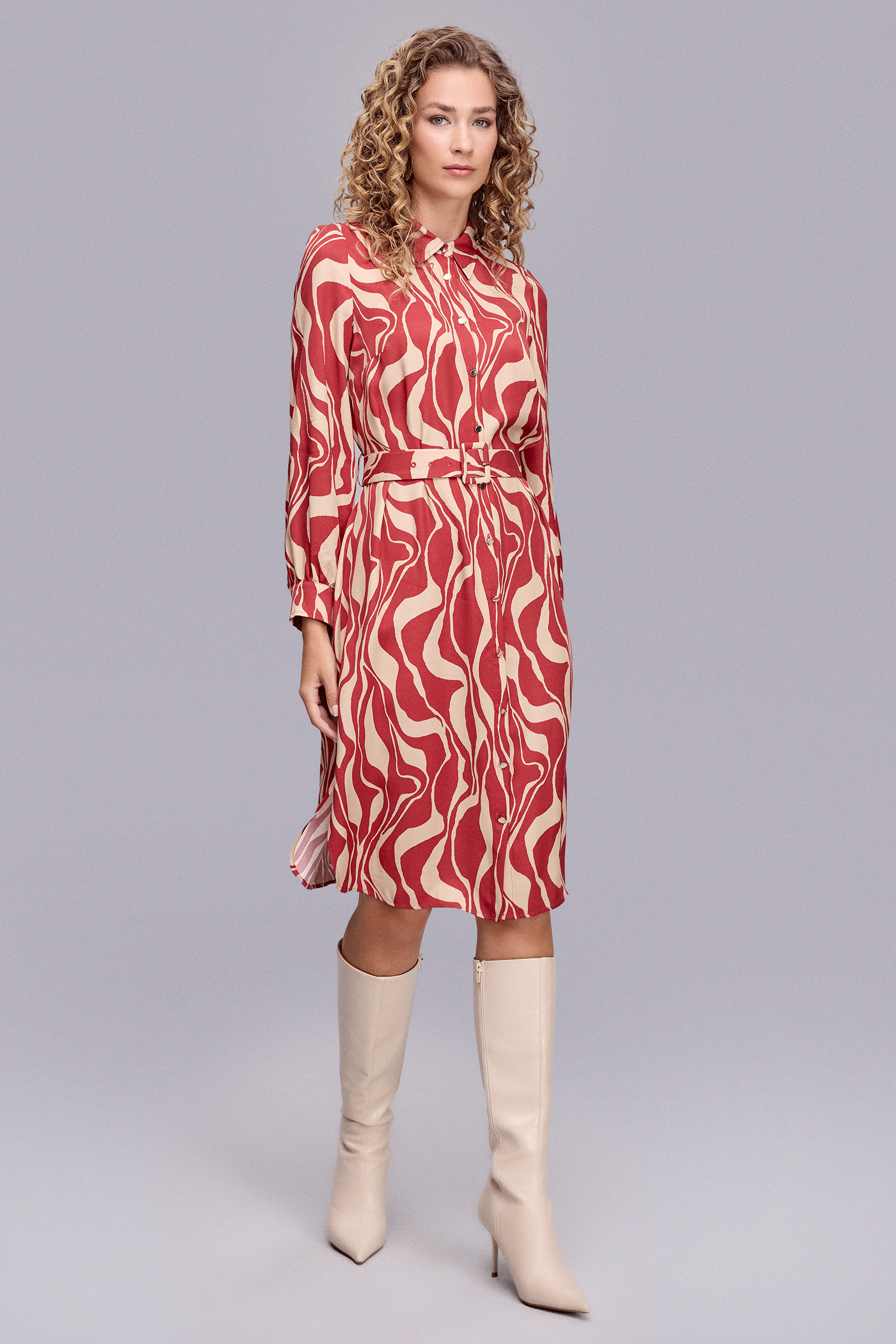 Desenli Gömlek Elbise