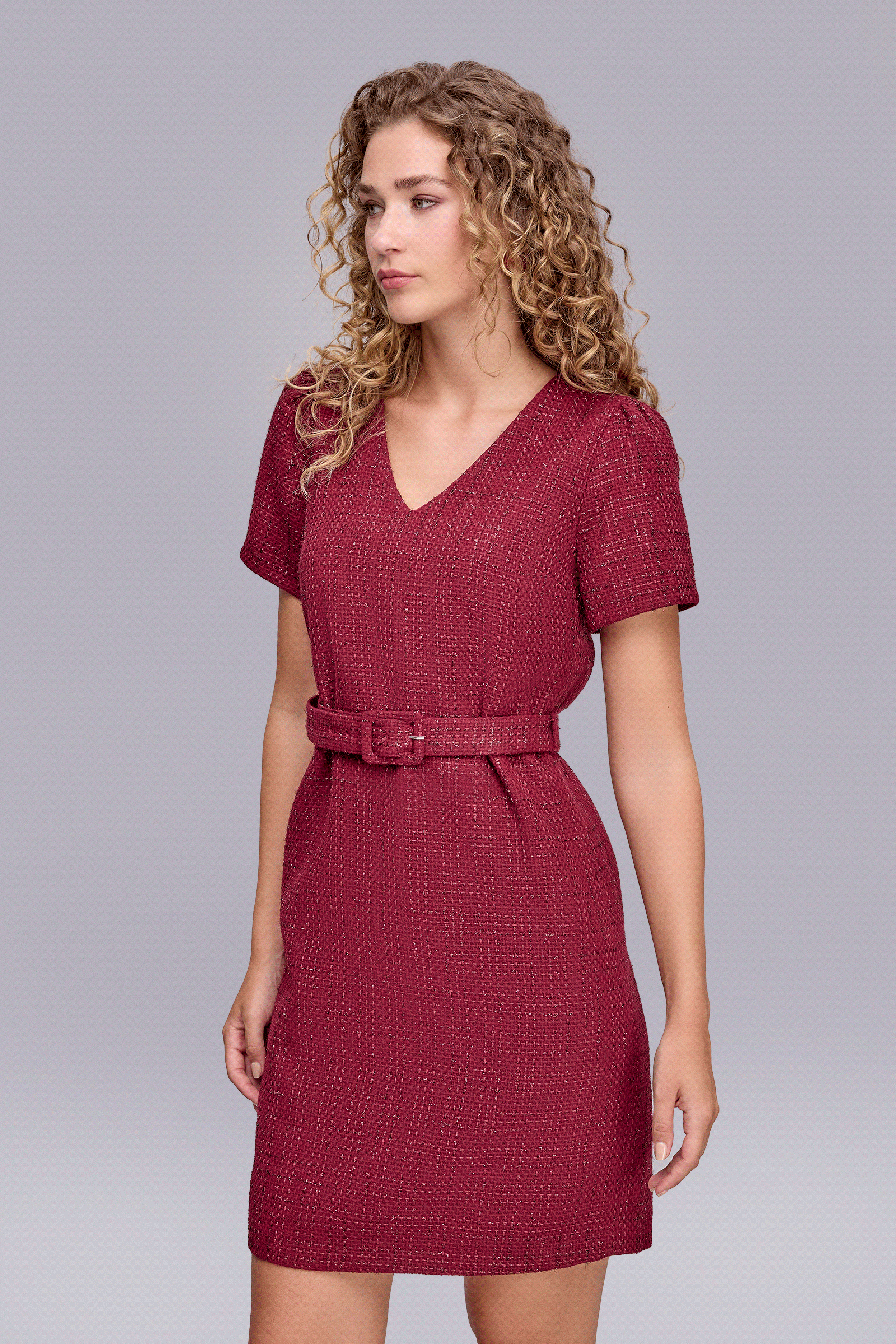 Kemerli Tüvit Elbise