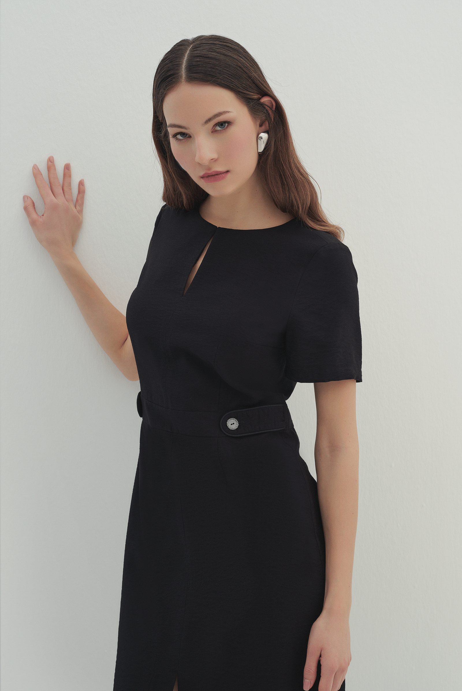 Kemerli Midi Boy Elbise