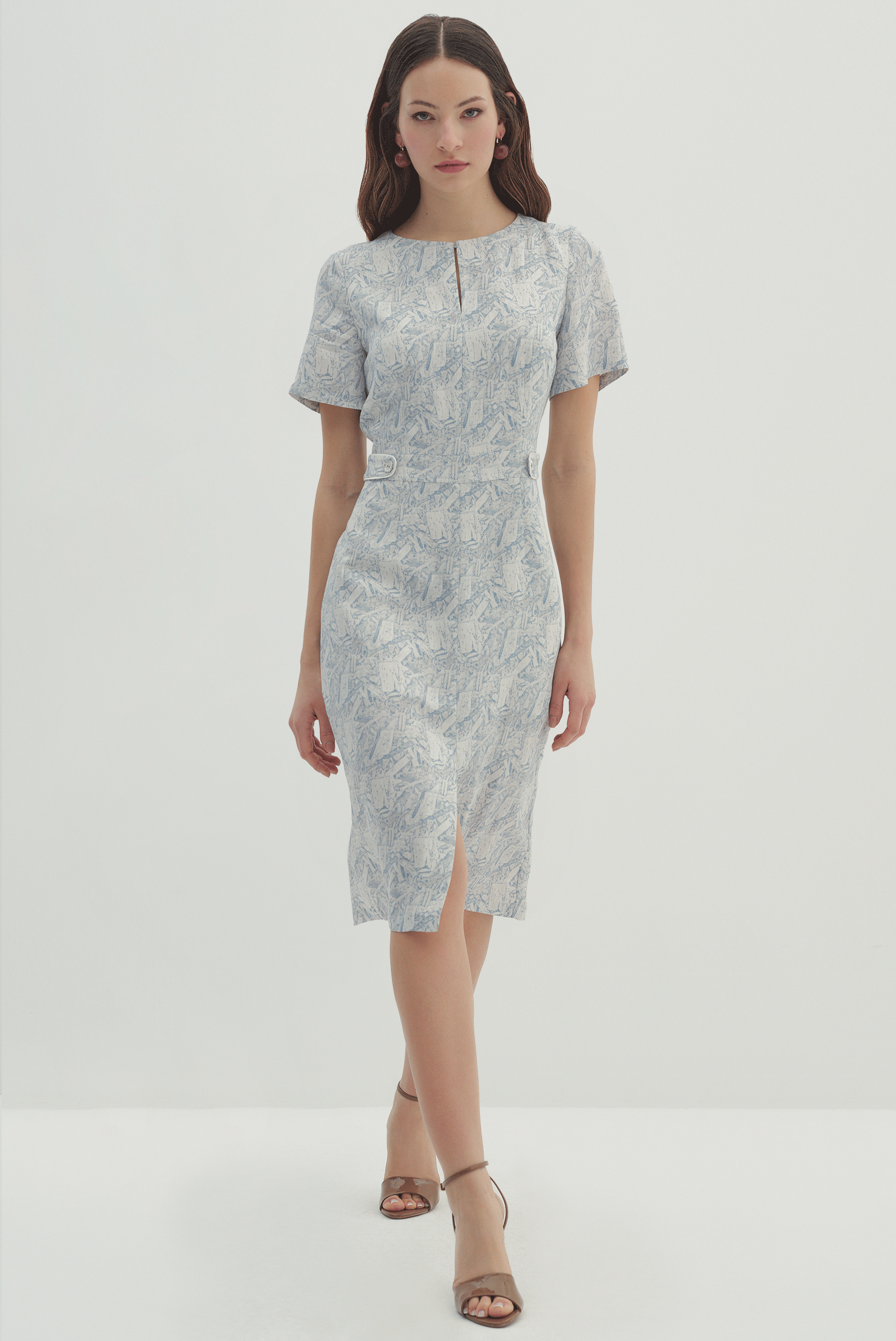 Kemerli Midi Boy Elbise