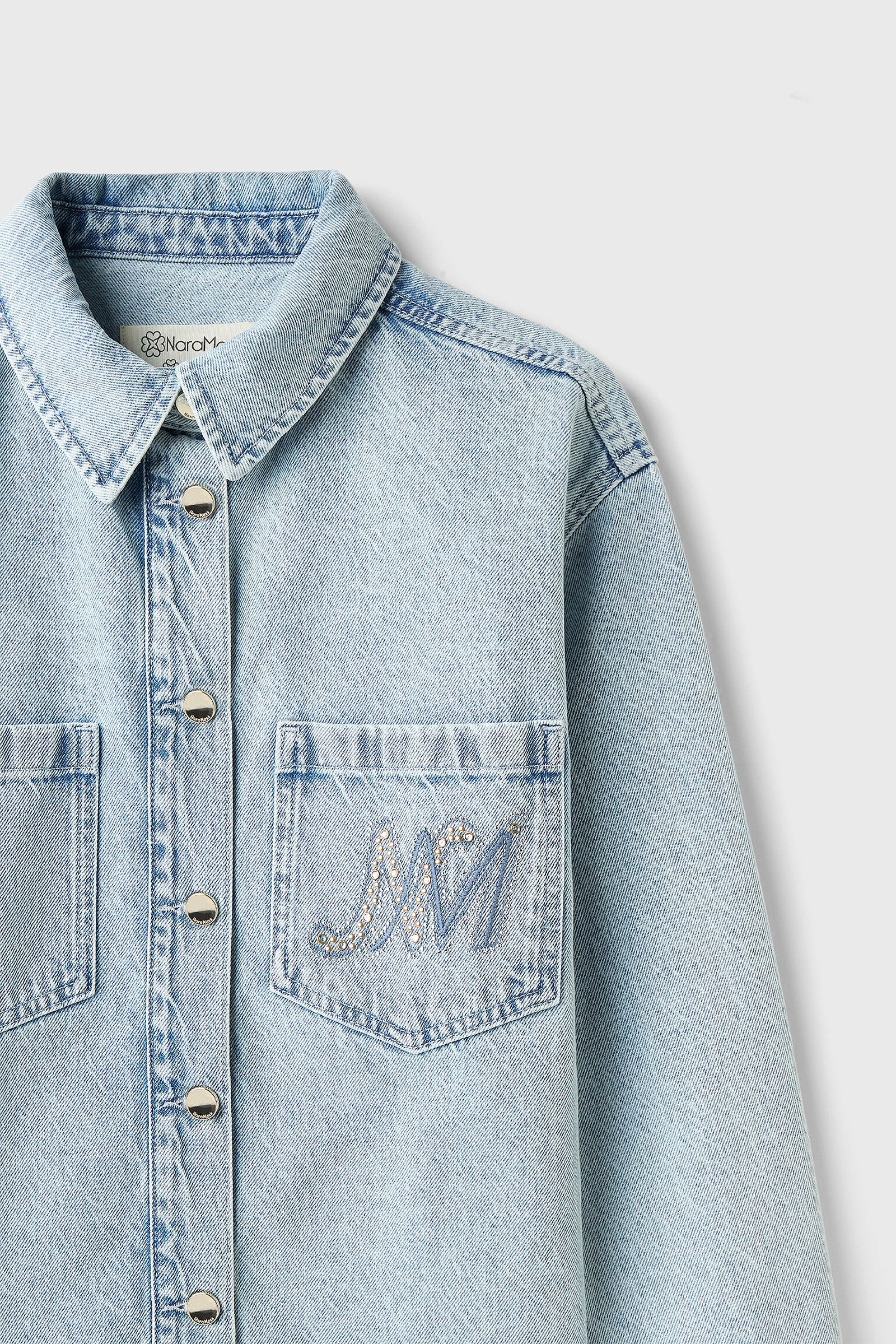 Taş Baskılı Denim Ceket