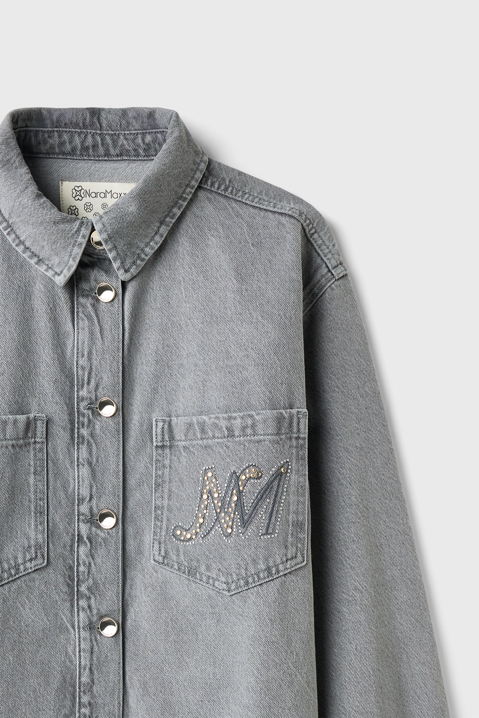 Taş Baskılı Denim Ceket