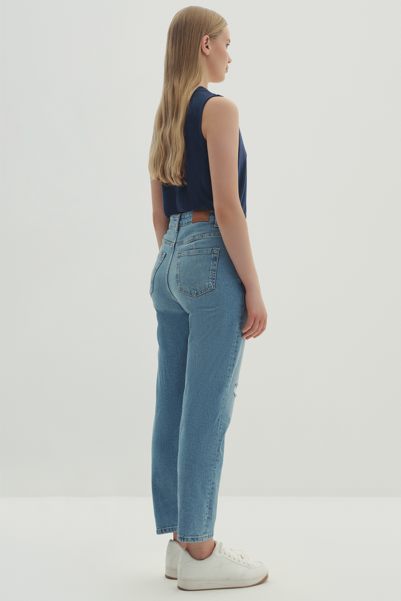 Düz Kesim Denim Pantolon