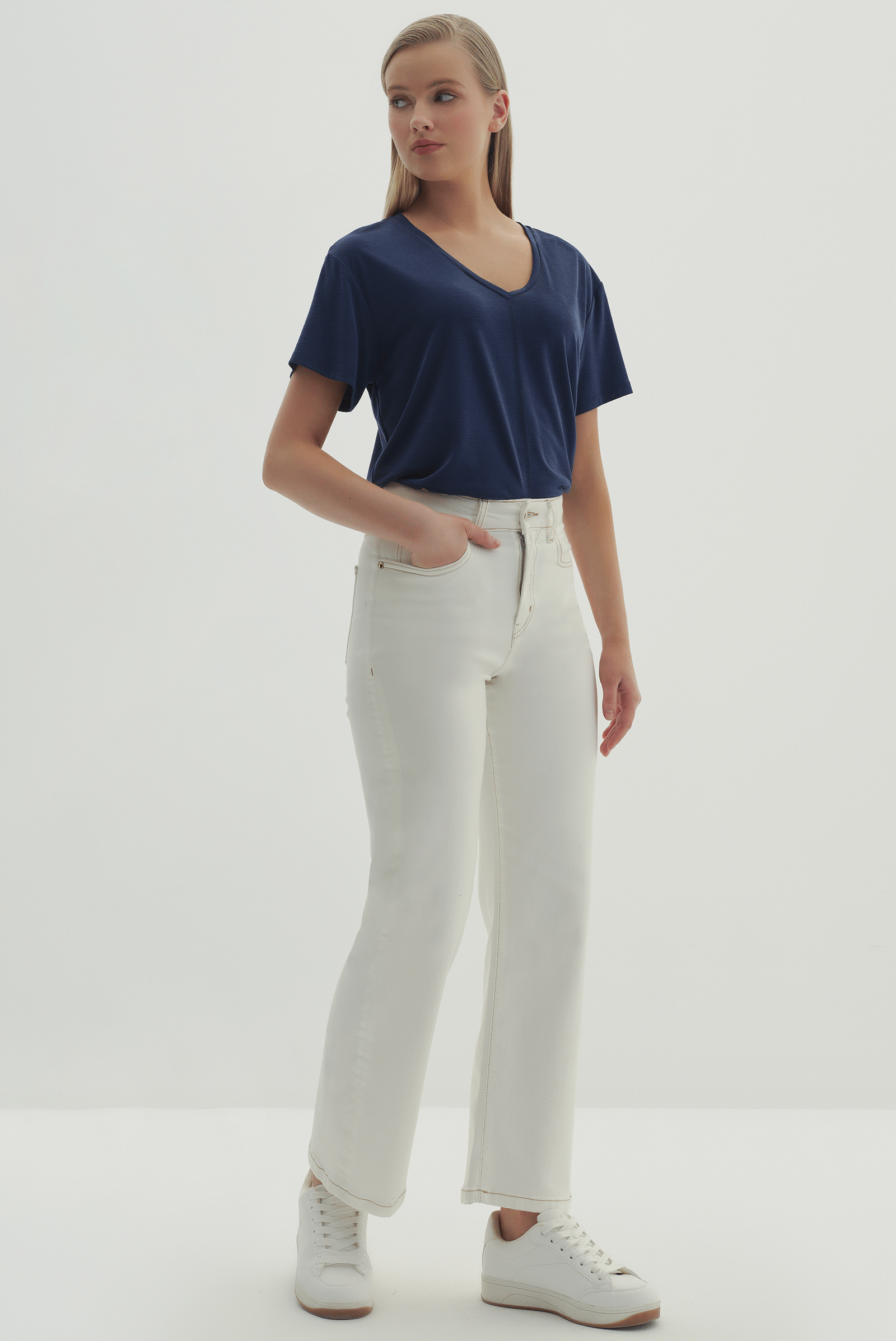 Boru Paça Denim Pantolon