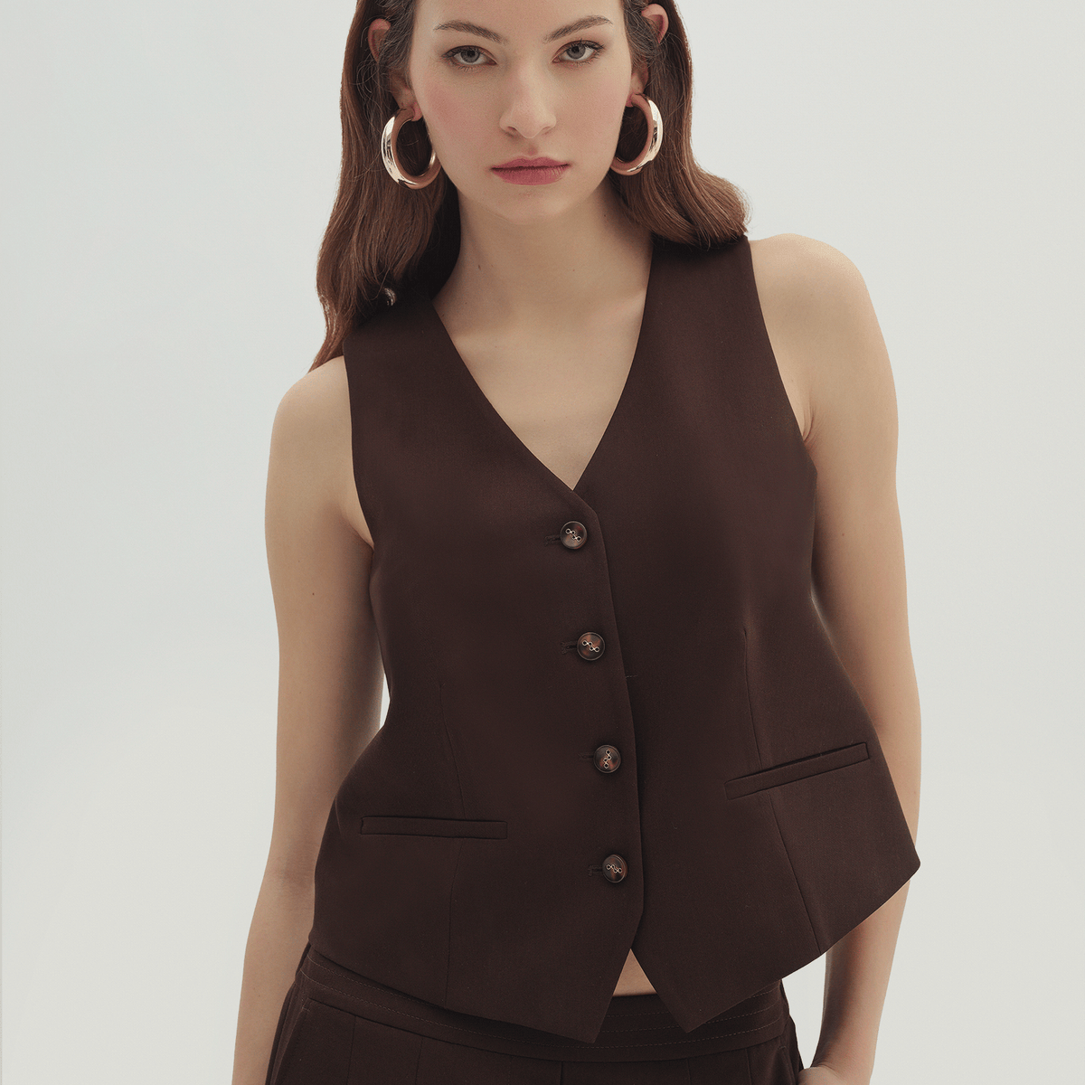 ベスト namacheko krokus vest S V-Neck Classic Vest – NaraMaxx