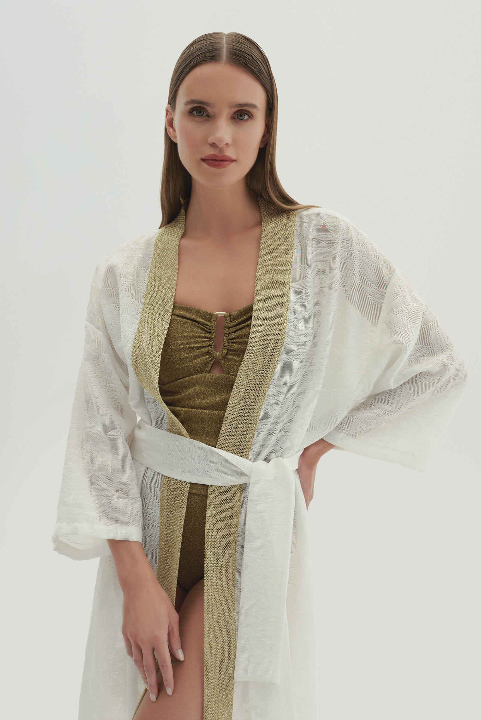 Kuşaklı Uzun Kimono