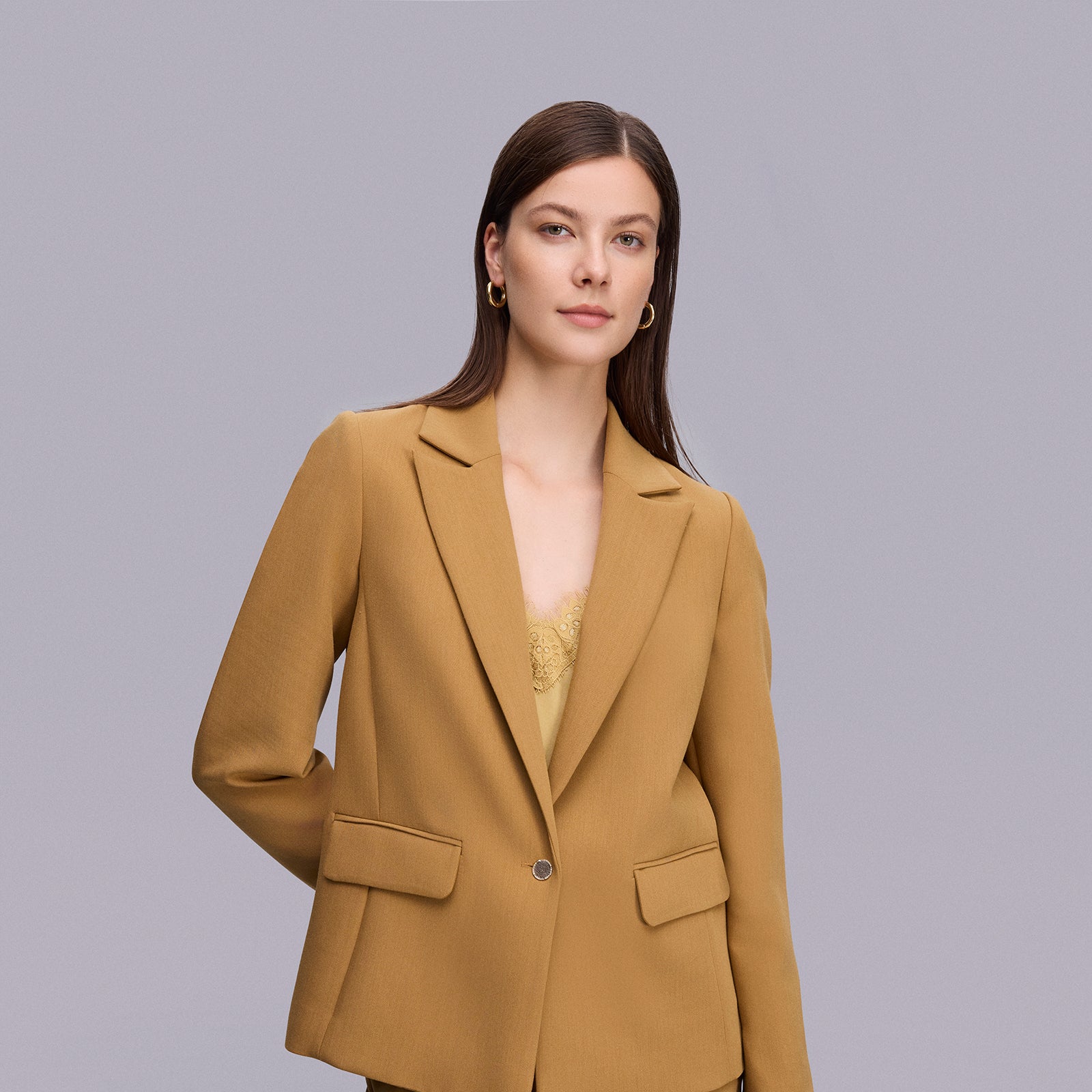 Kolucu Detaylı Klasik Yeşil Ceket