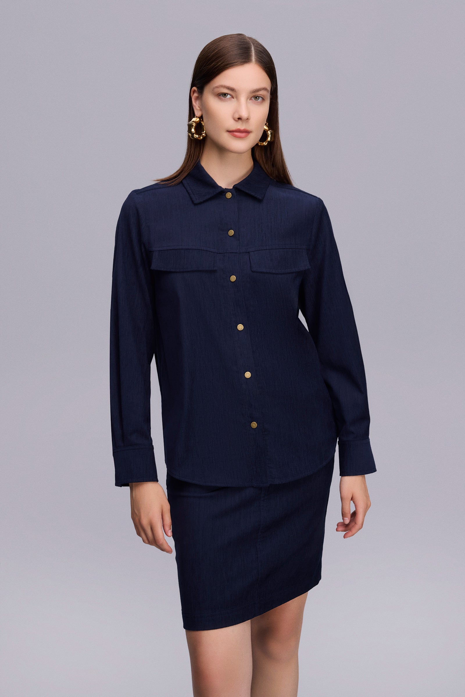 Çıtçıtlı Süet Gömlek