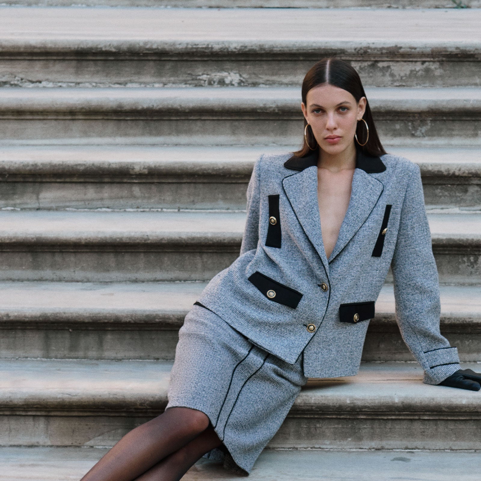 Kumaş Karışımlı Tüvit Ceket