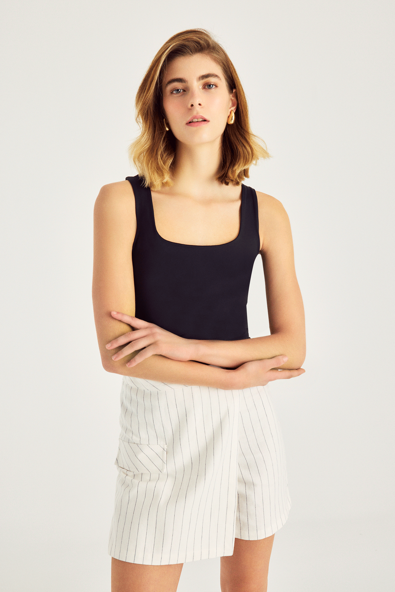 Keten Karışımlı Şort Etek