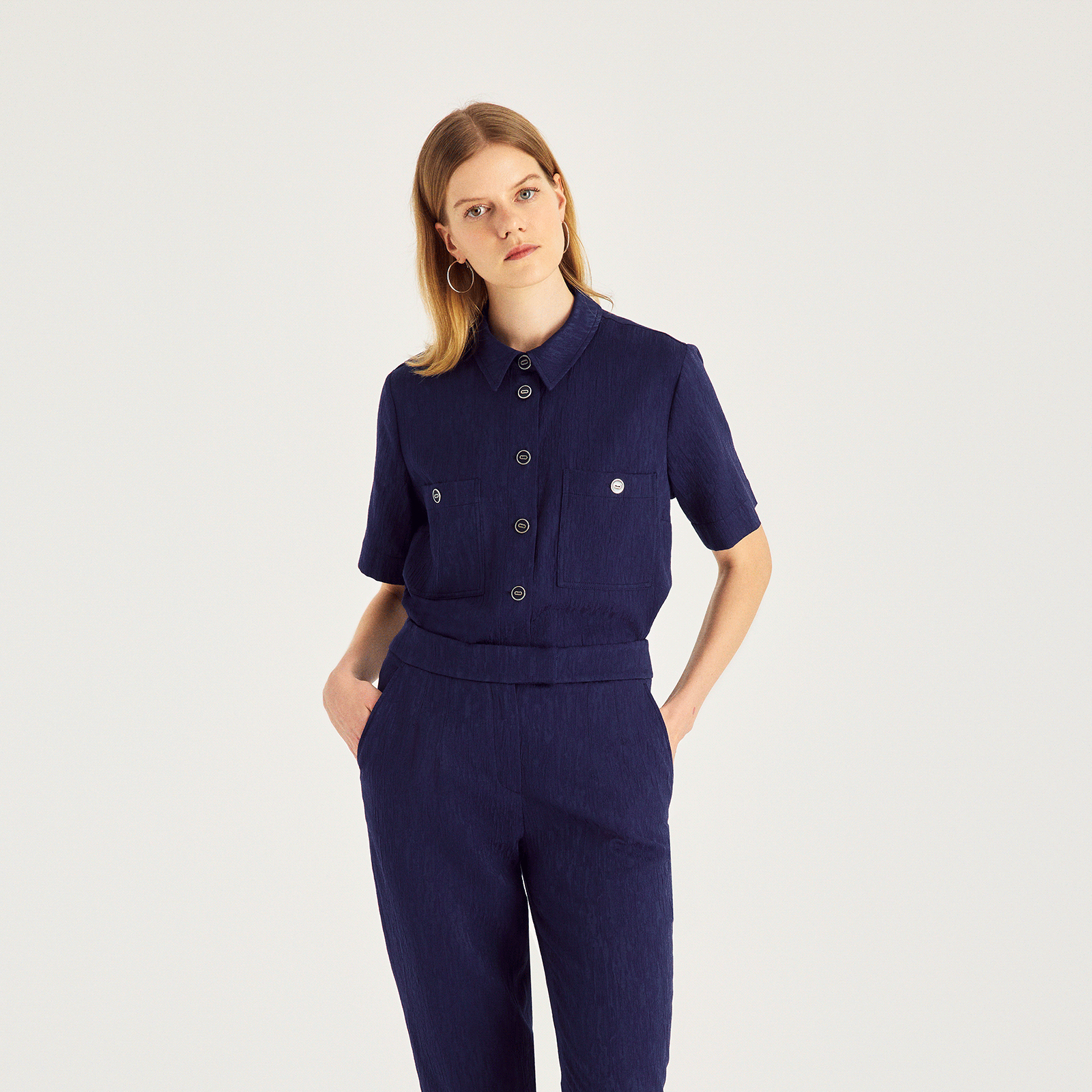 Boru Paça Dokulu Pantolon