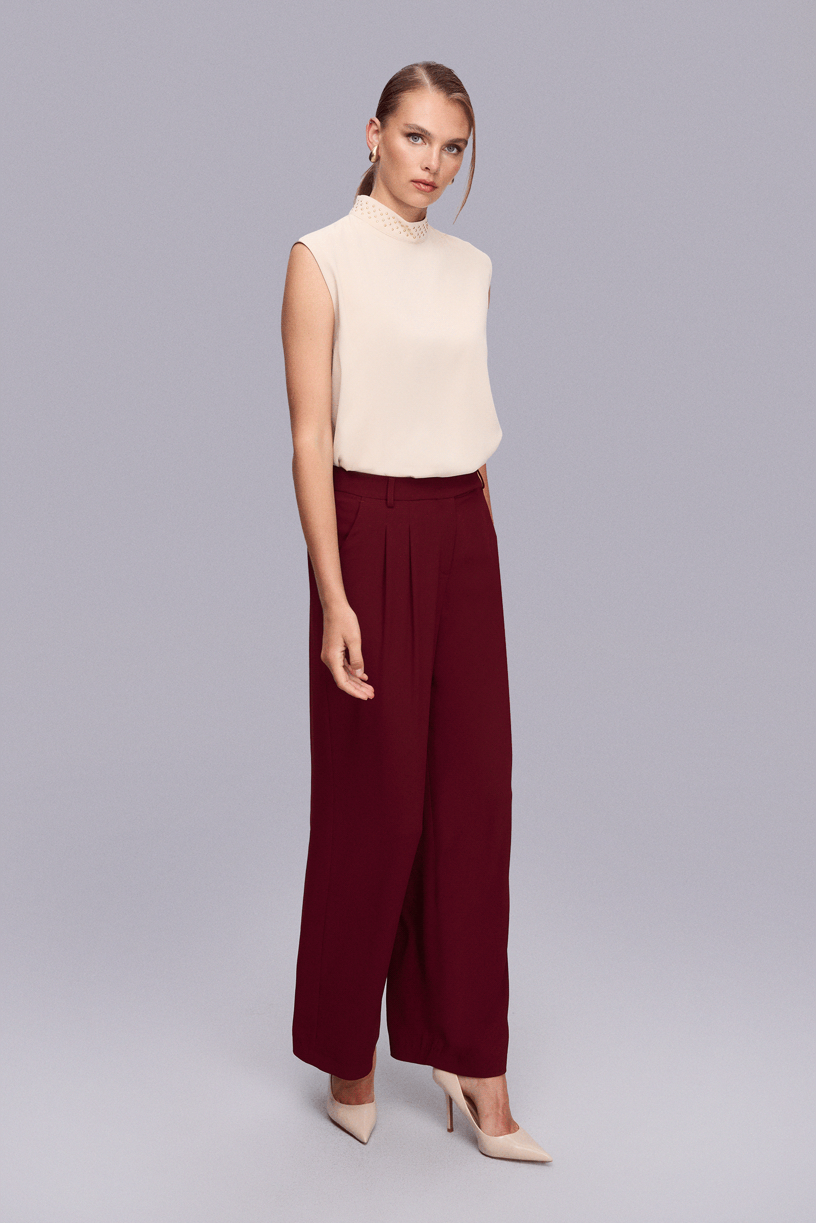 Pileli Bol Paça Pantolon